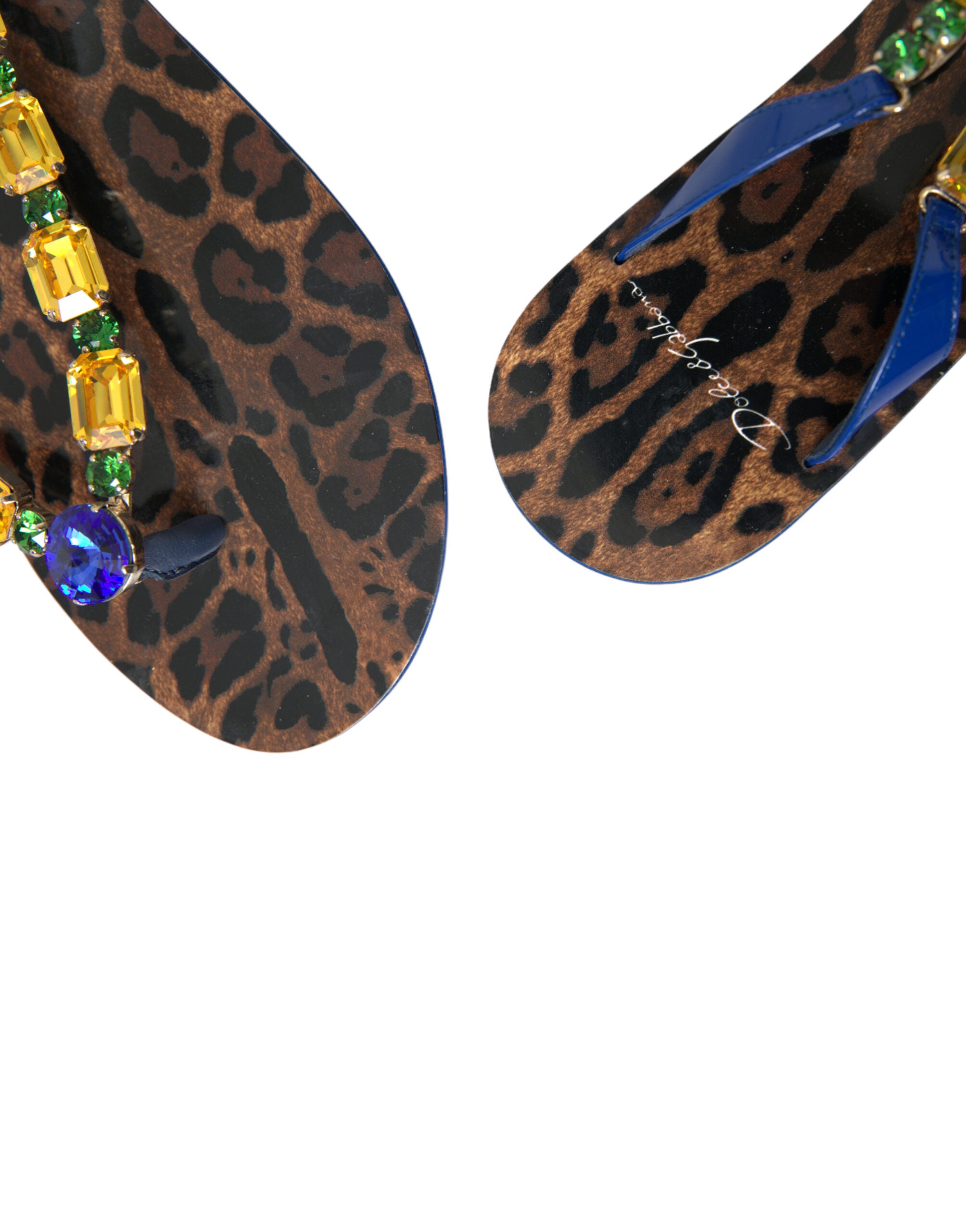 Dolce & Gabbana Elegant Leather Flat Blue Sandals
