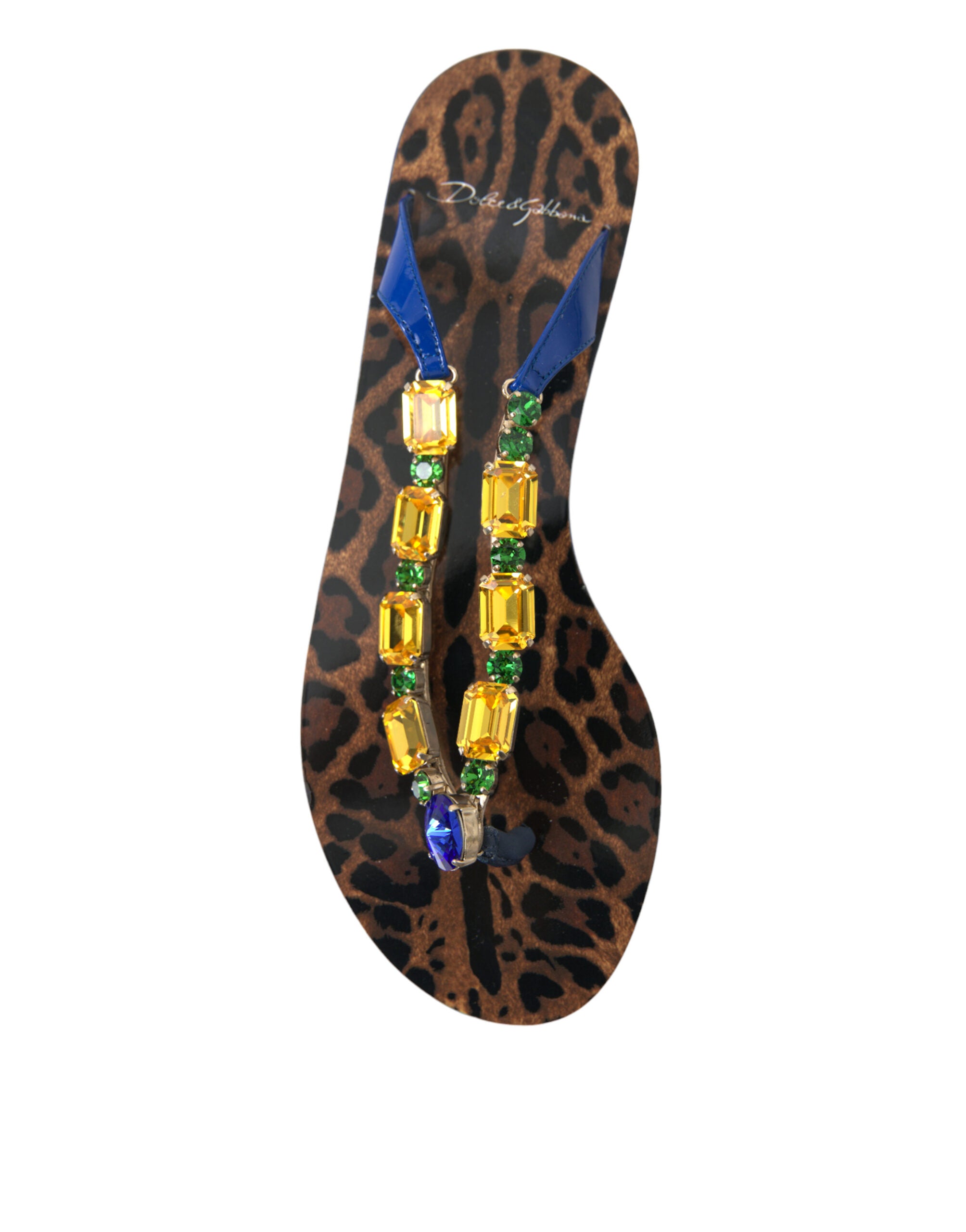 Dolce & Gabbana Elegant Leather Flat Blue Sandals