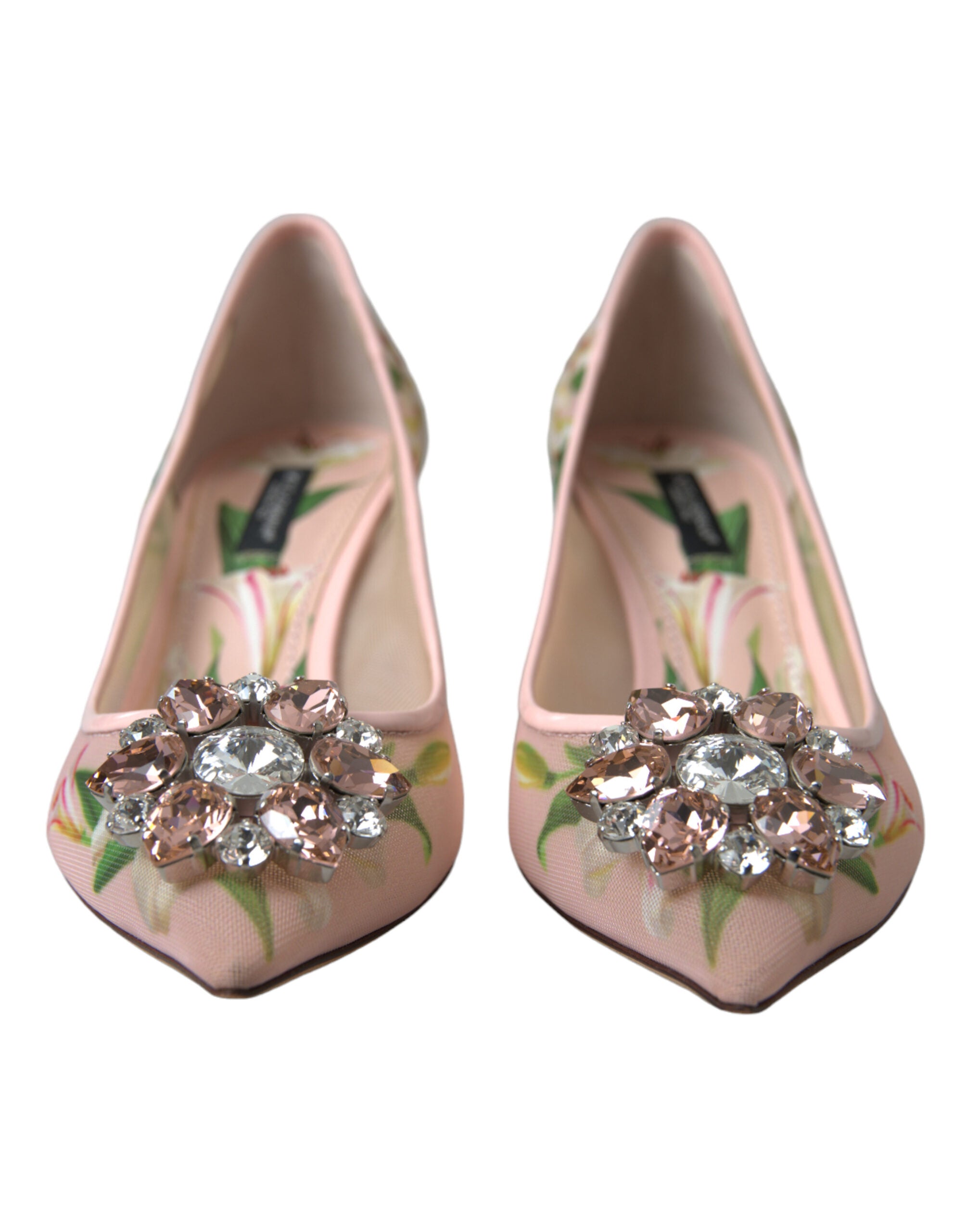 Dolce & Gabbana Elegant Floral Crystal Pink Pumps