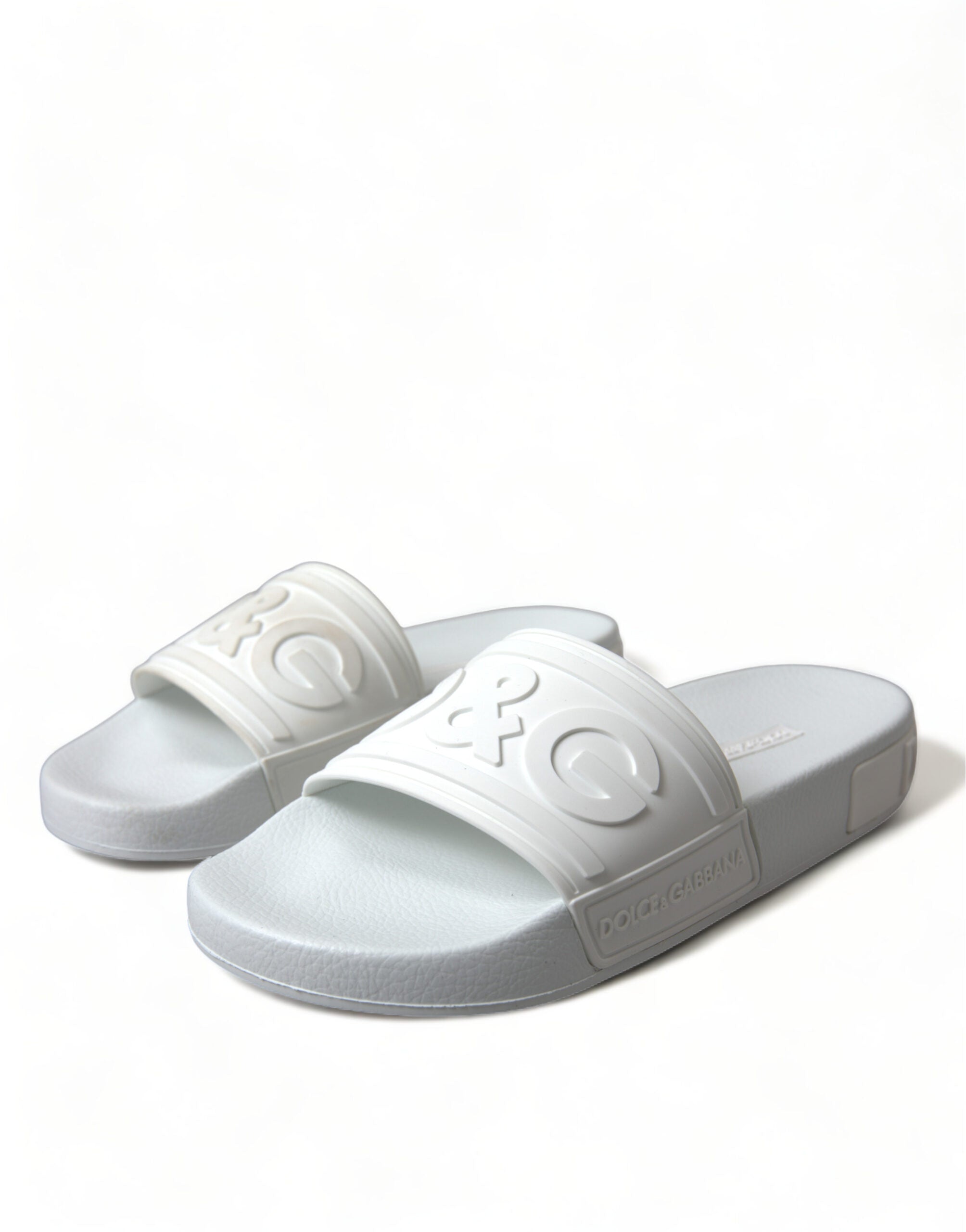 Dolce & Gabbana Elegant Logo White Slides