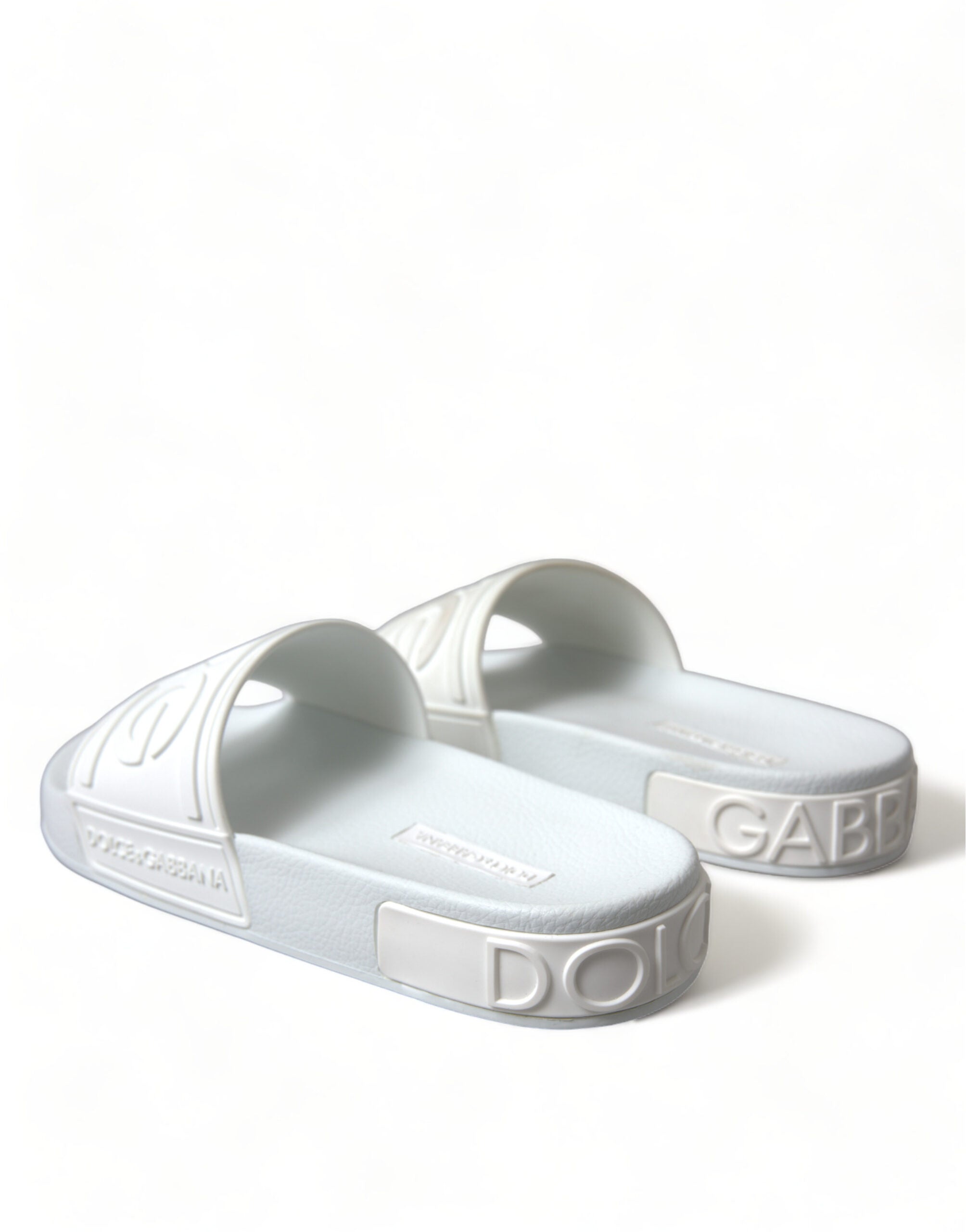 Dolce & Gabbana Elegant Logo White Slides