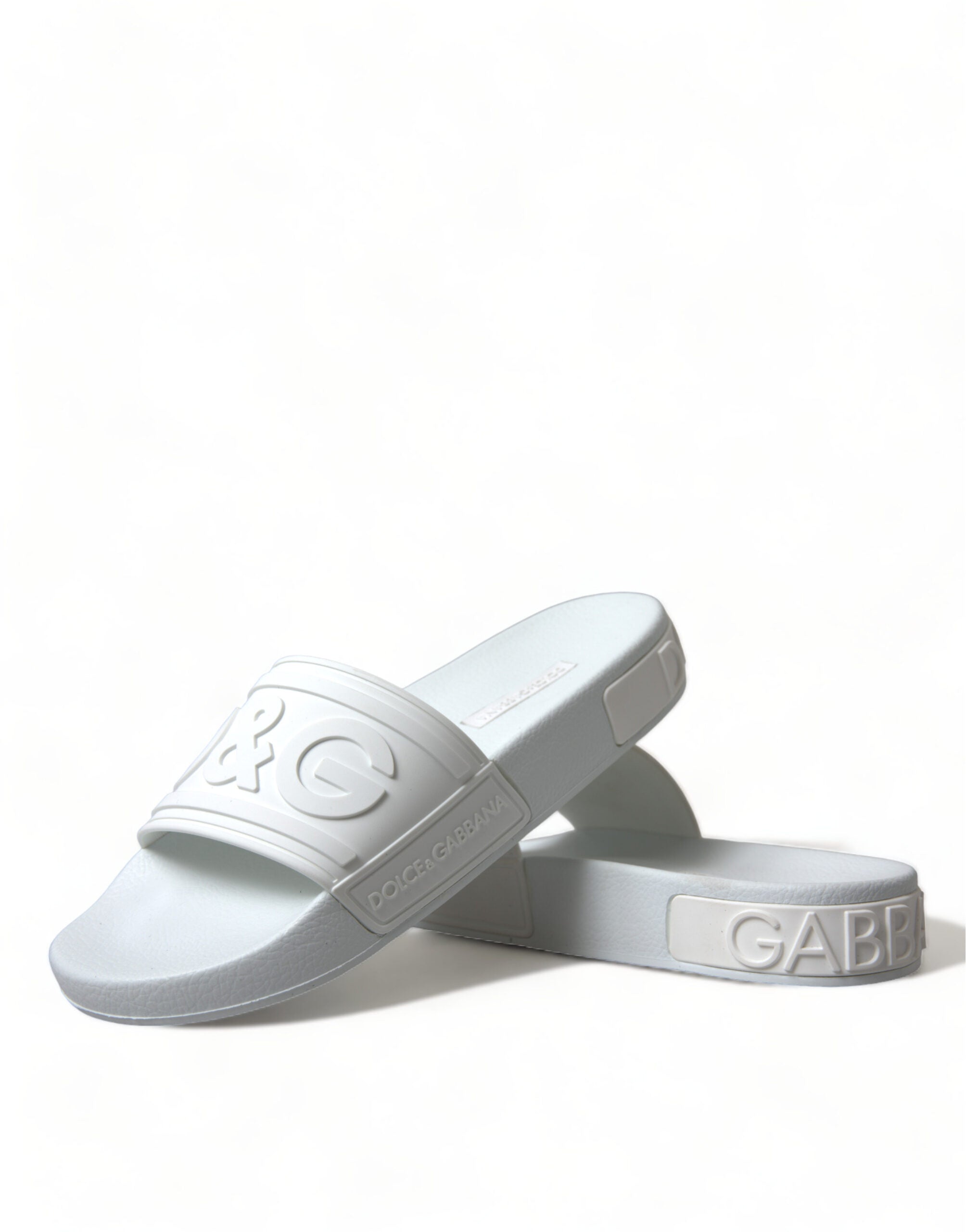 Dolce & Gabbana Elegant Logo White Slides