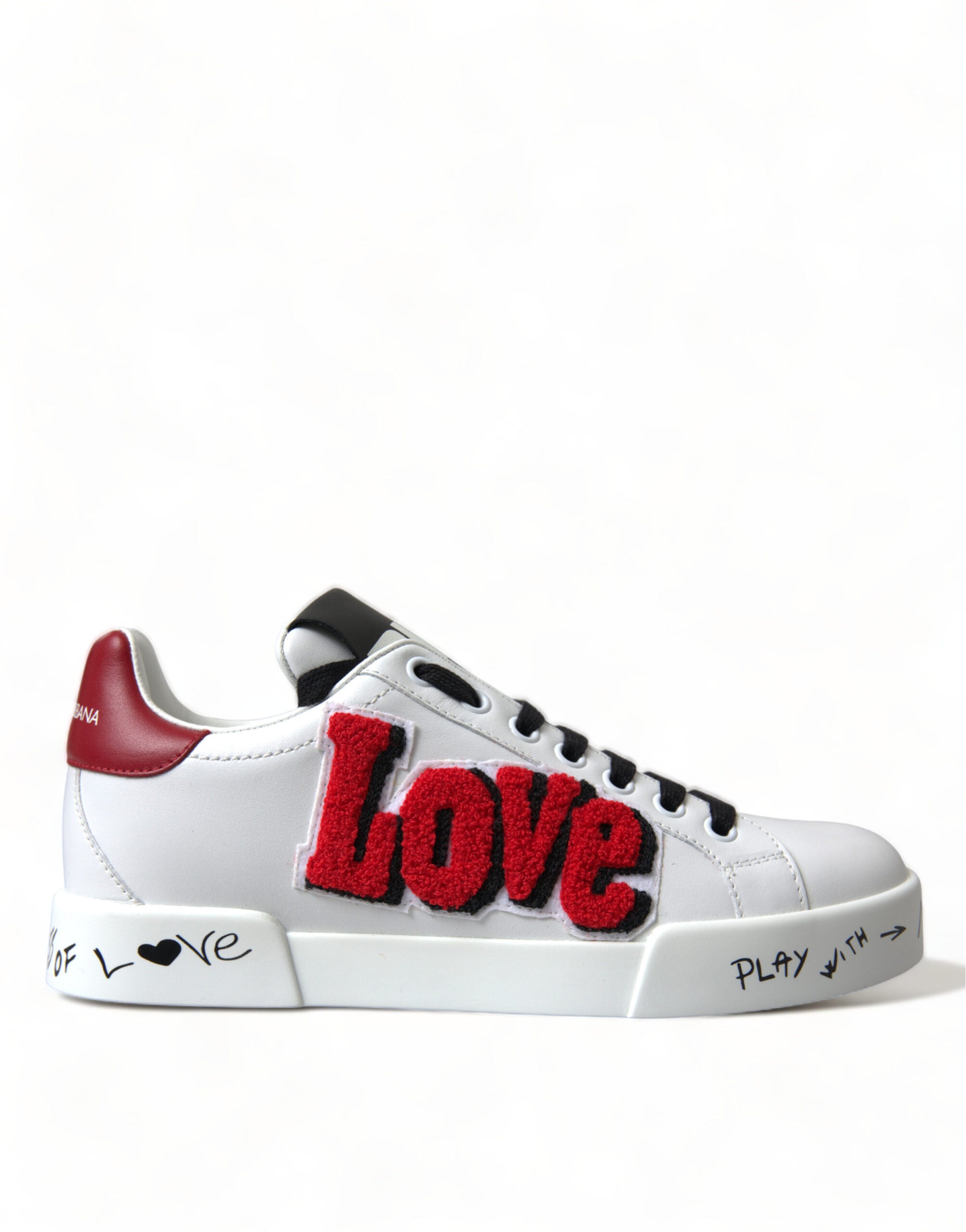 Dolce & Gabbana Chic Portofino Leather White Sneakers