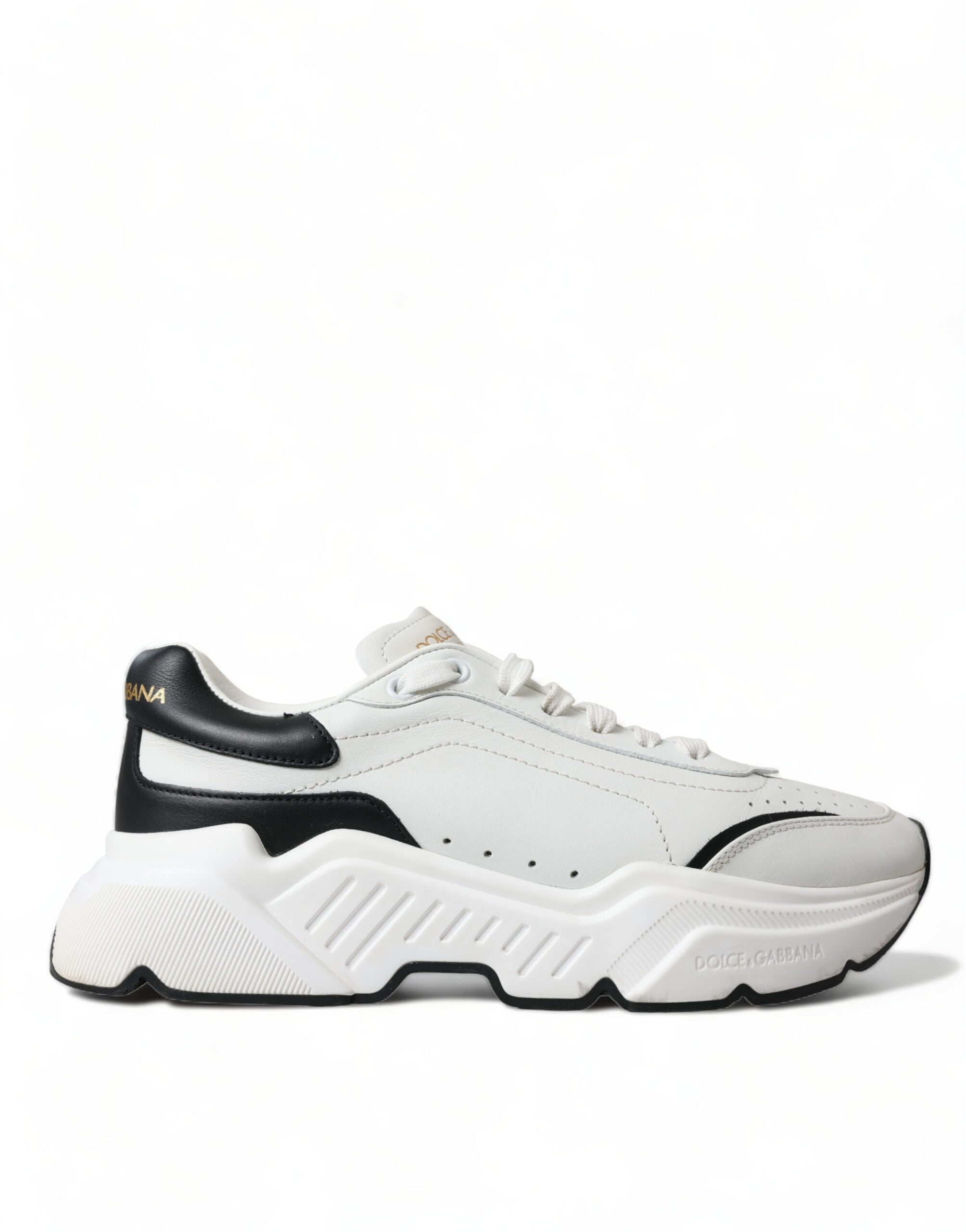 Dolce & Gabbana Chic & Daymaster Leather Black White Sneakers