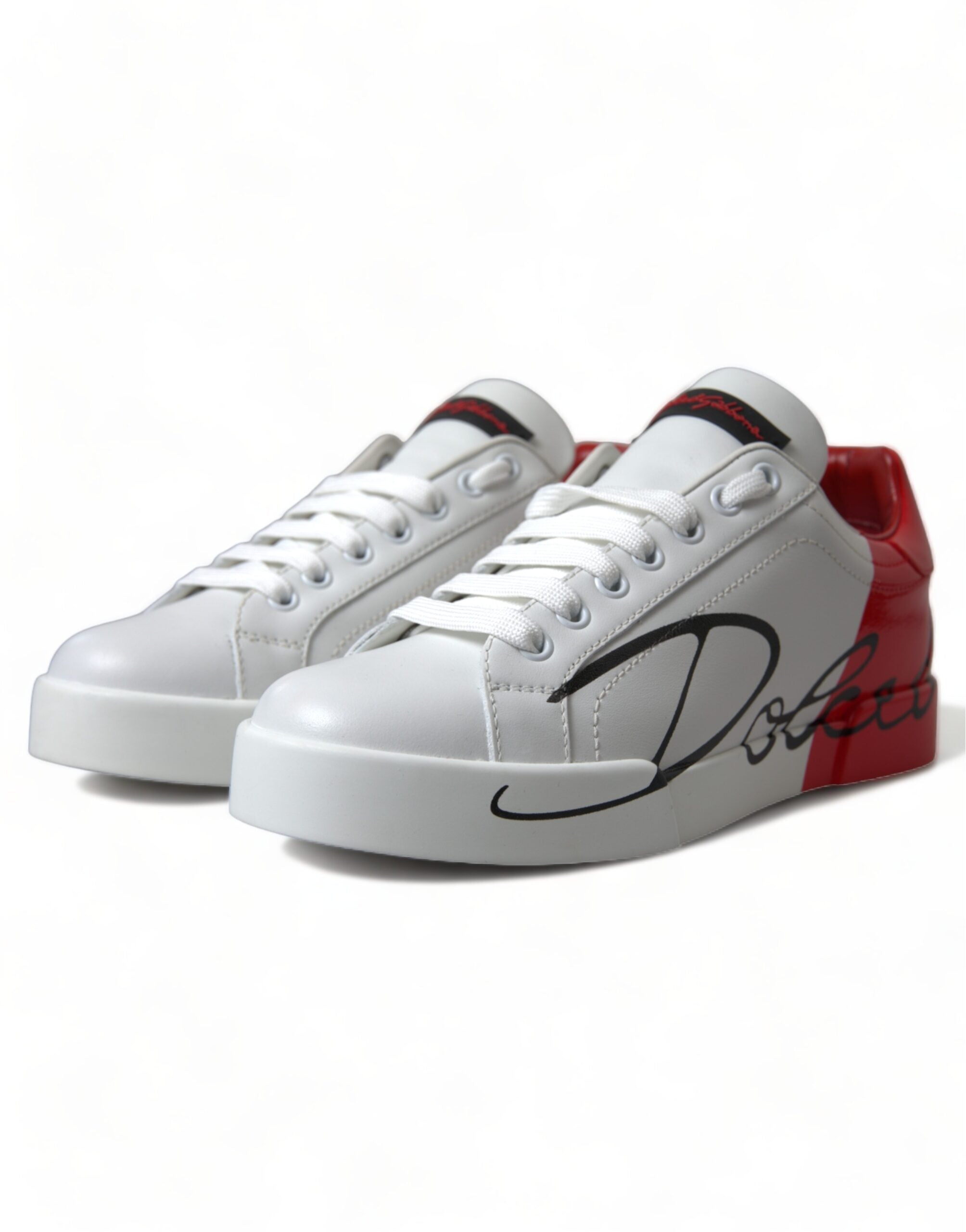 Dolce & Gabbana Elegant Leather Portofino White Sneakers