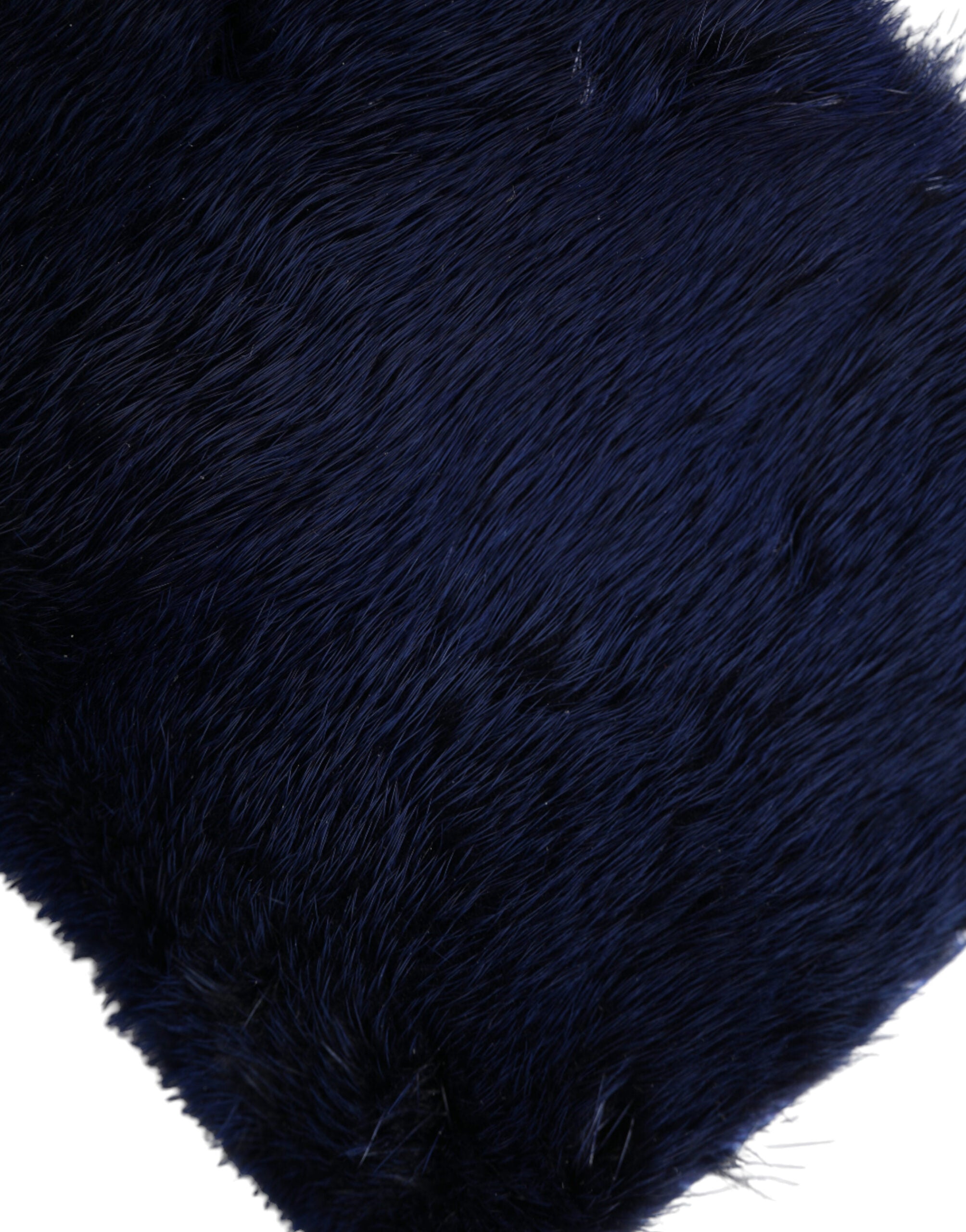 Dolce & Gabbana Exquisite Mink Fur Shoulder Blue Bag