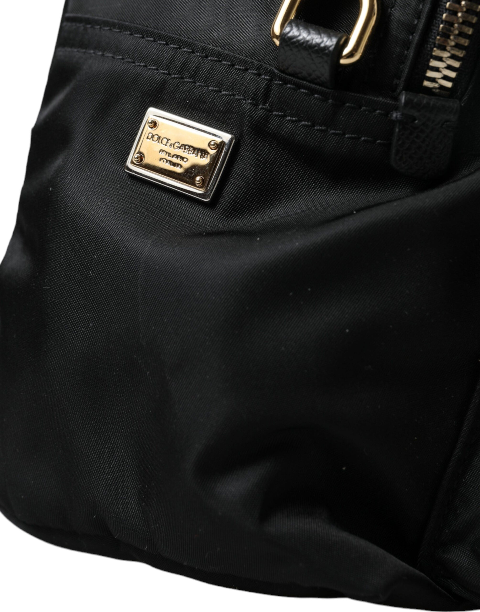 Dolce & Gabbana Elegant Detail Black Gold Backpack