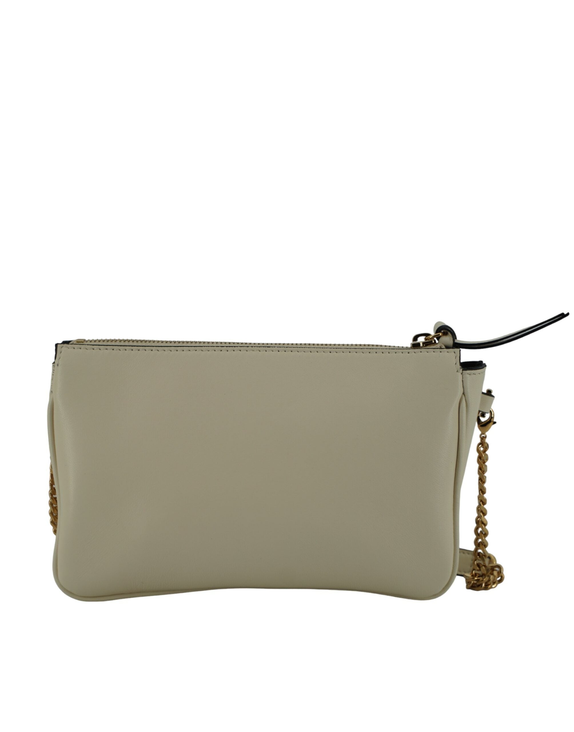 Versace Elegant Lamb Leather Crossbody White Pouch