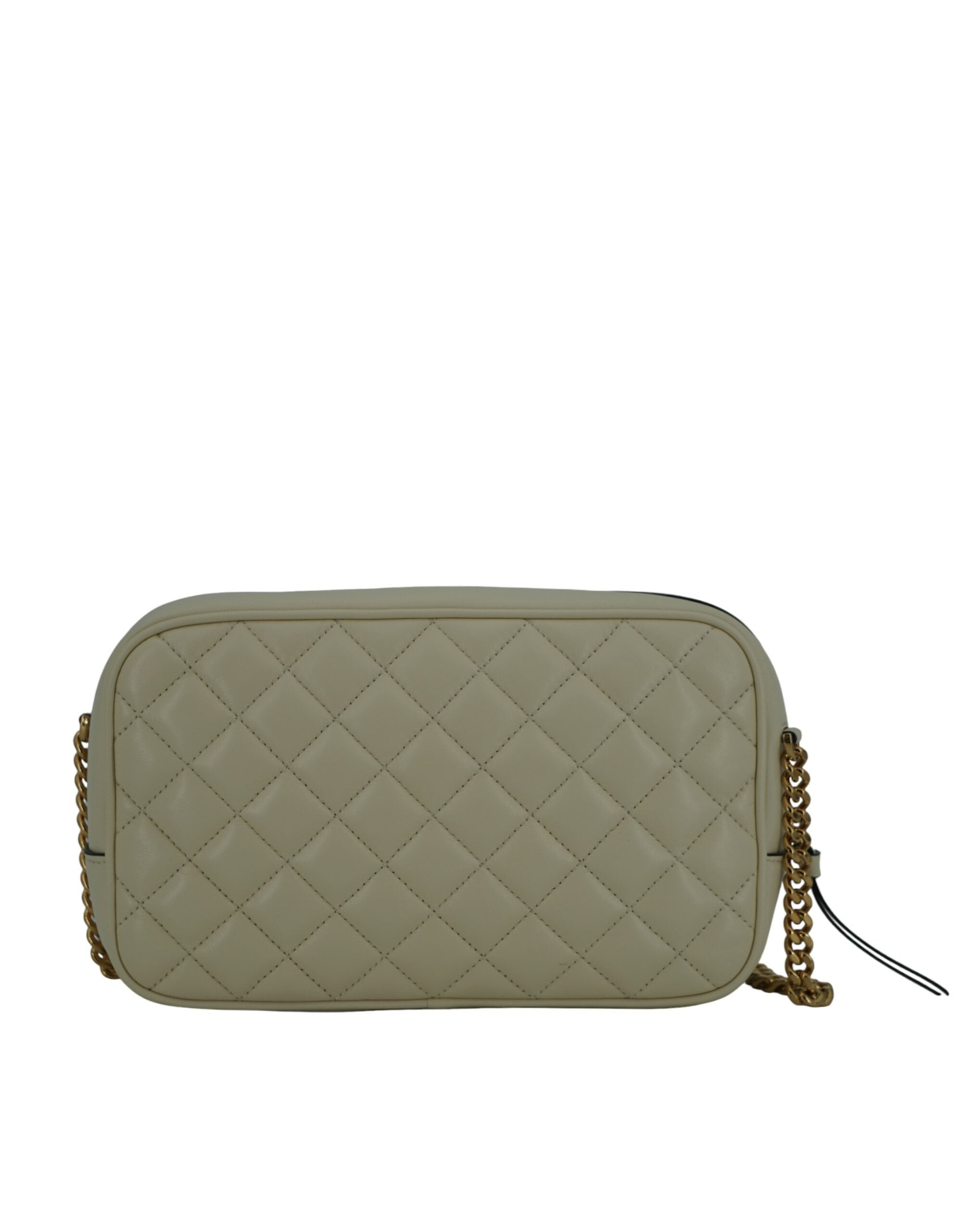 Versace Elegant Leather Camera Shoulder White Bag
