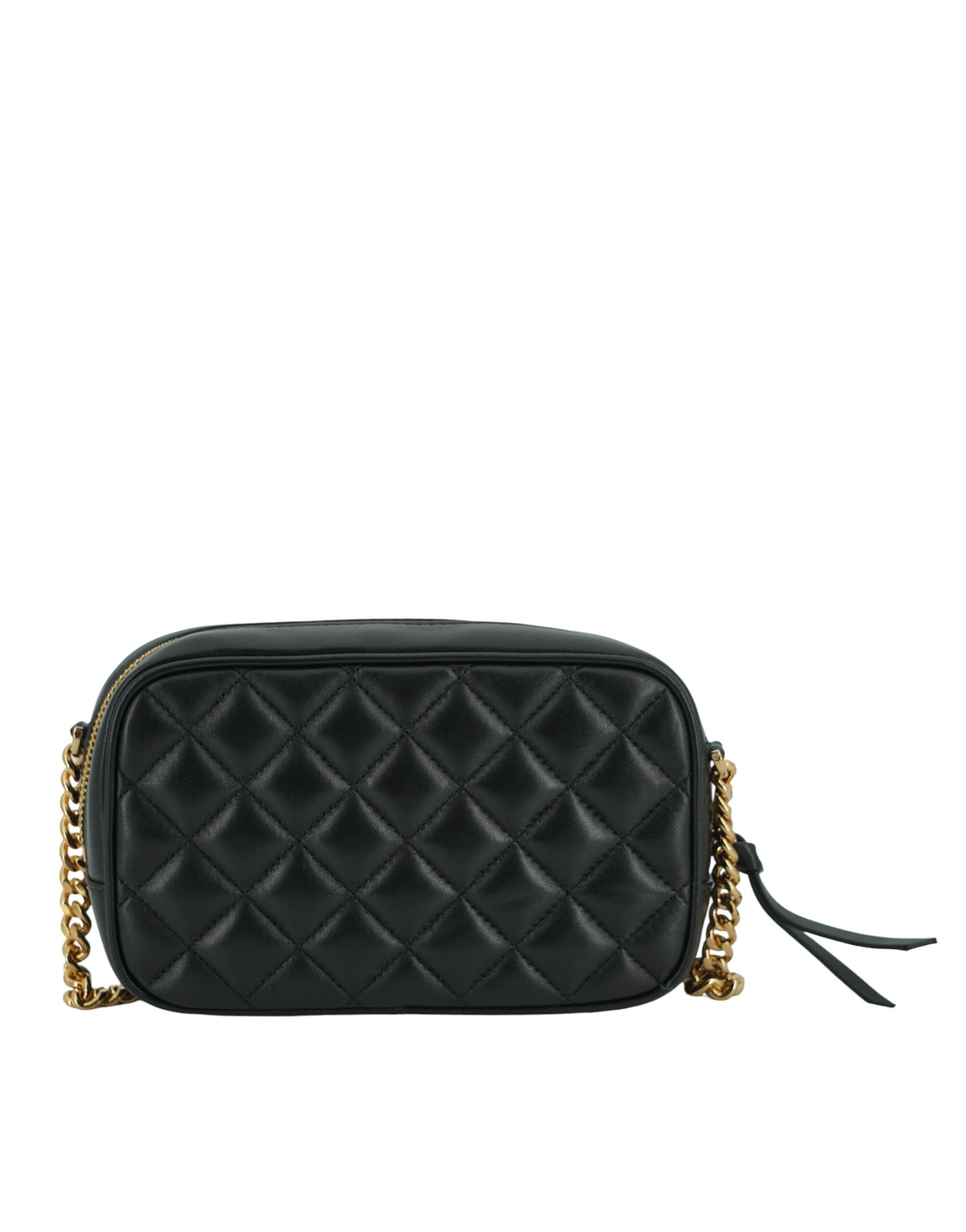 Versace Elegant Small Leather Crossbody Black Bag