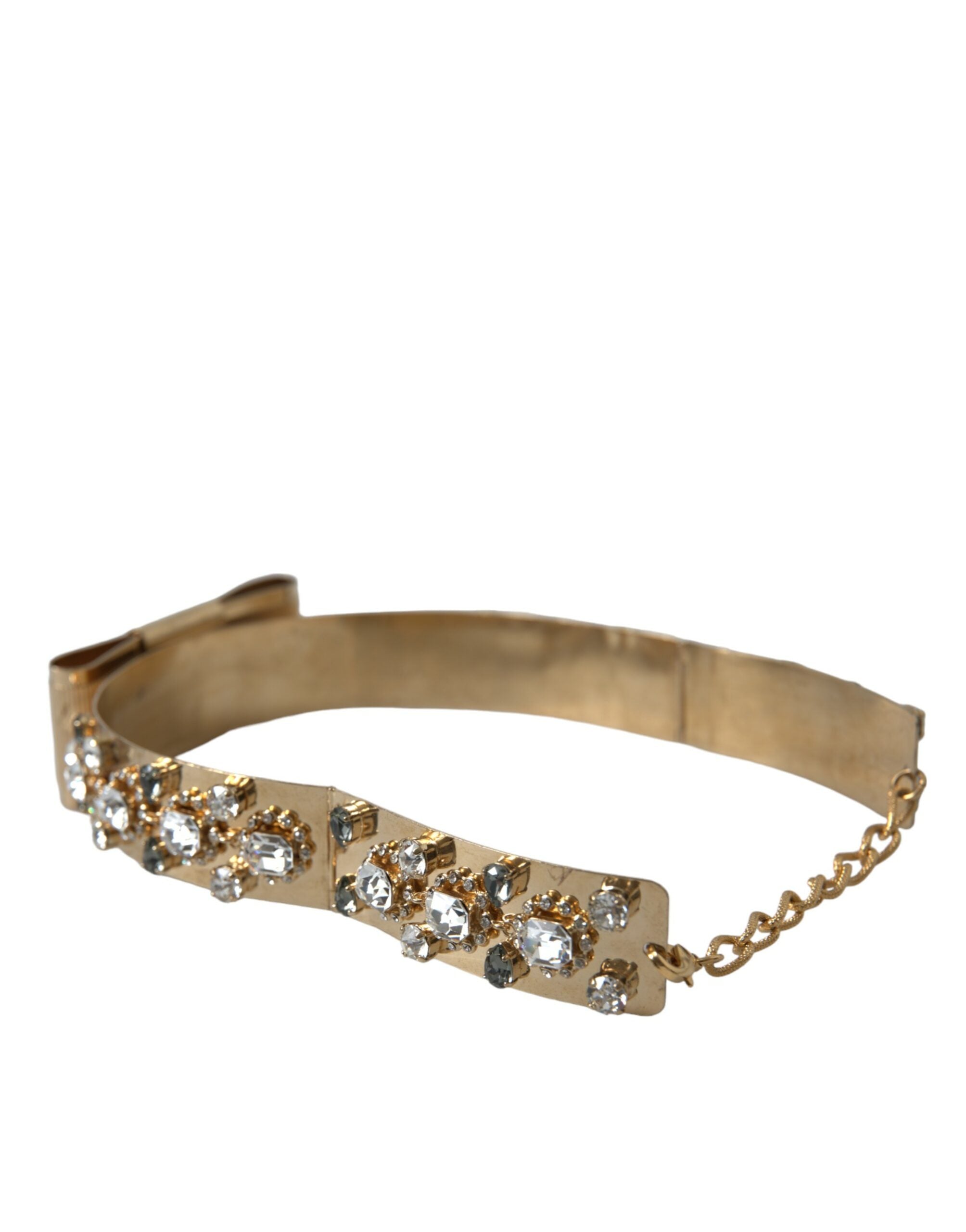 Dolce & Gabbana -Tone Crystal Embellished Waist Gold Belt