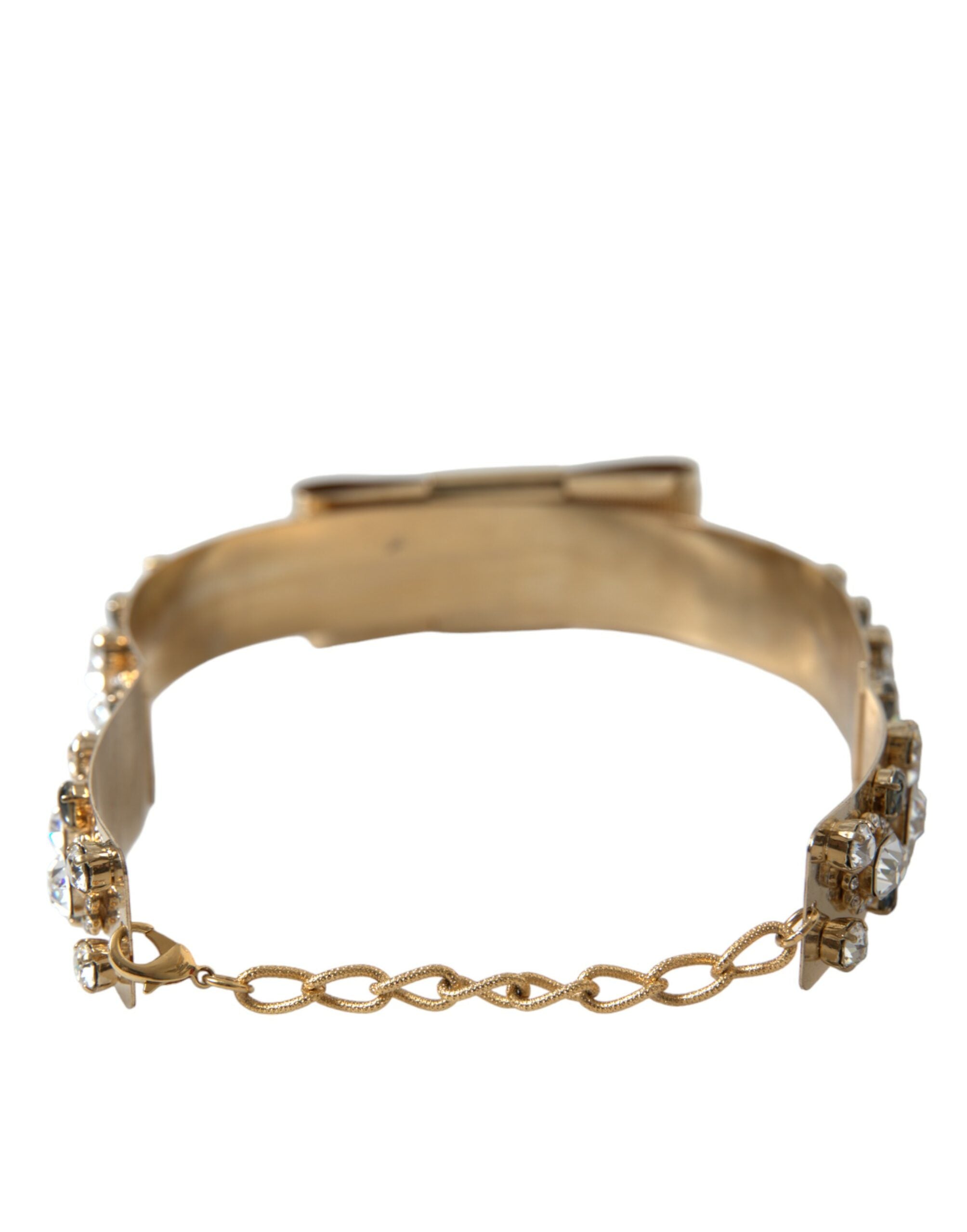 Dolce & Gabbana -Tone Crystal Embellished Waist Gold Belt