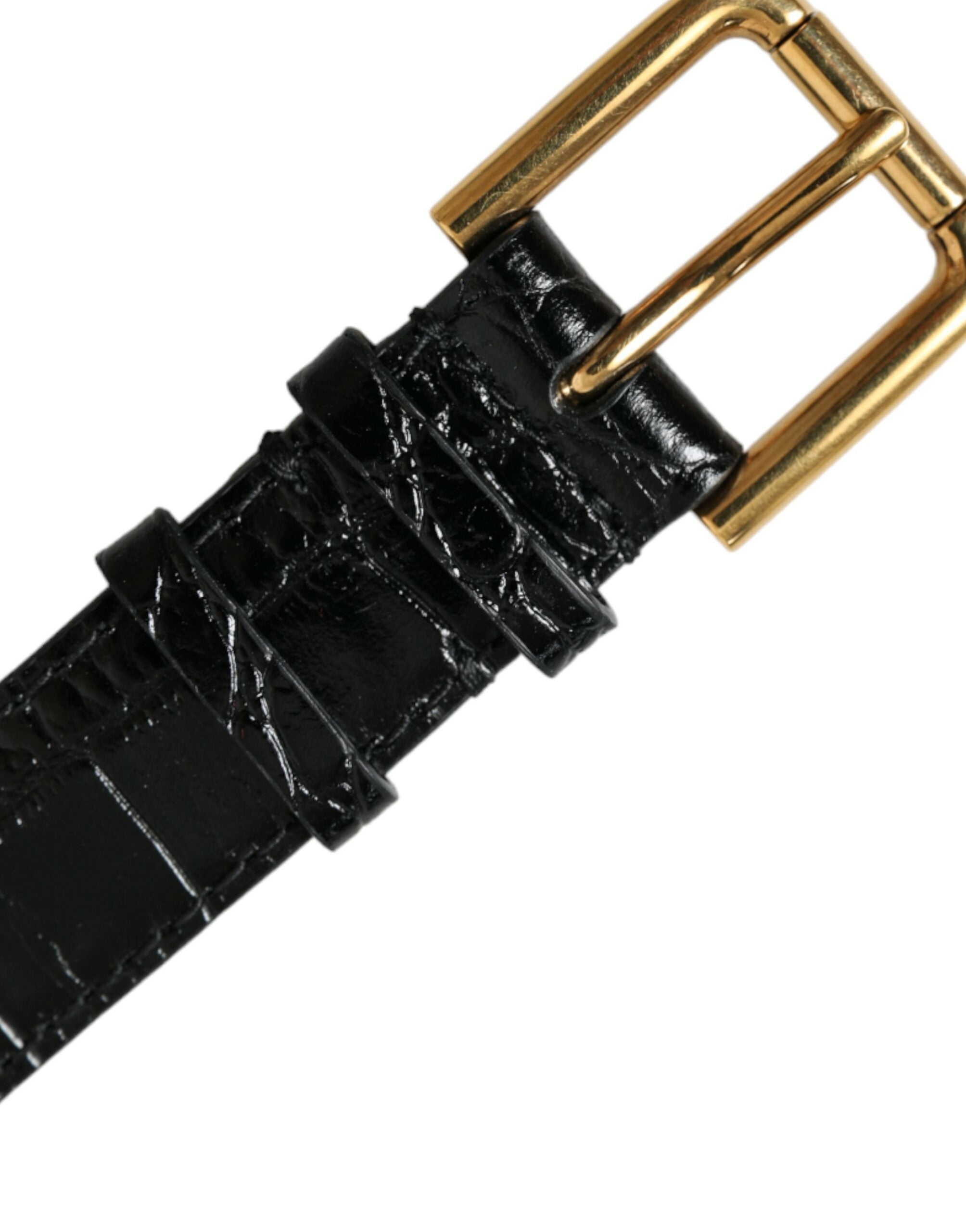Dolce & Gabbana Elegant Leather Gold Black Bracelet