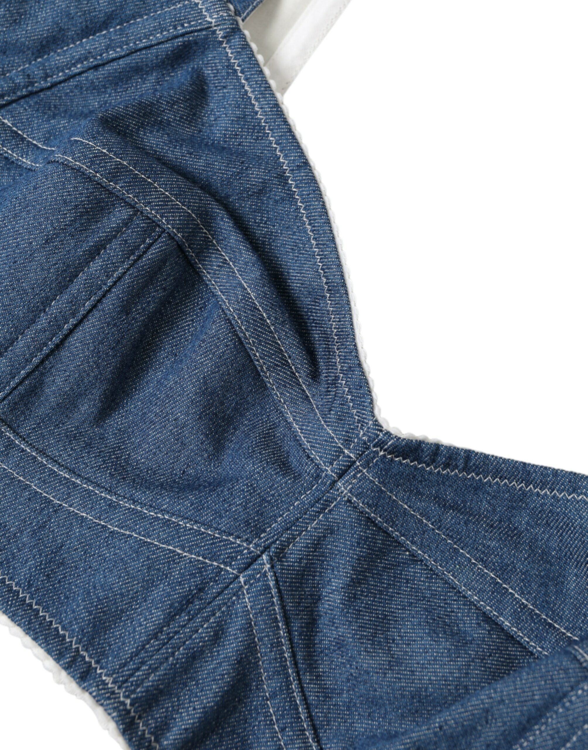 Dolce & Gabbana Elegant Bustier Crop Blue Top