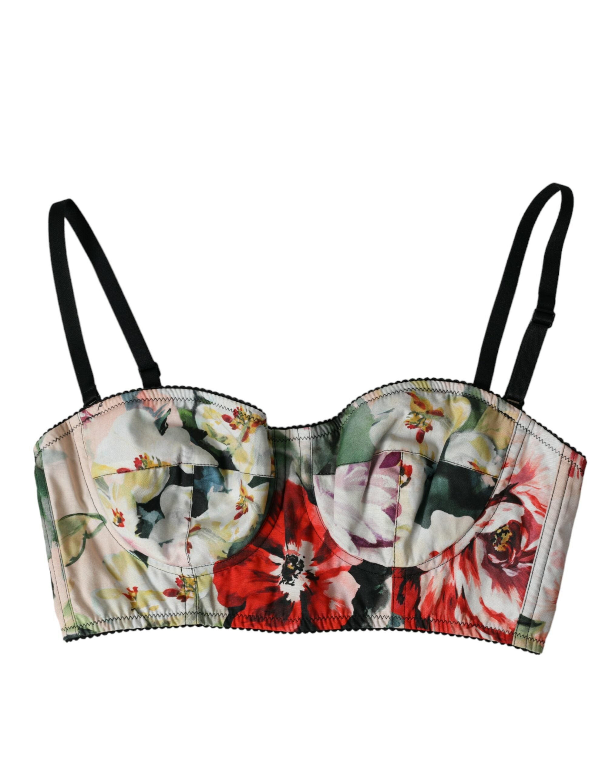 Dolce & Gabbana Floral Bustier Crop Multicolor Top