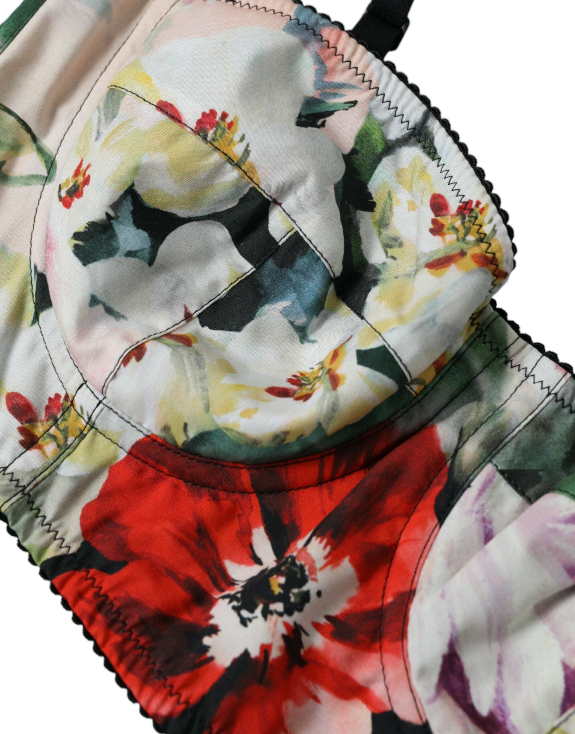 Dolce & Gabbana Floral Bustier Crop Multicolor Top