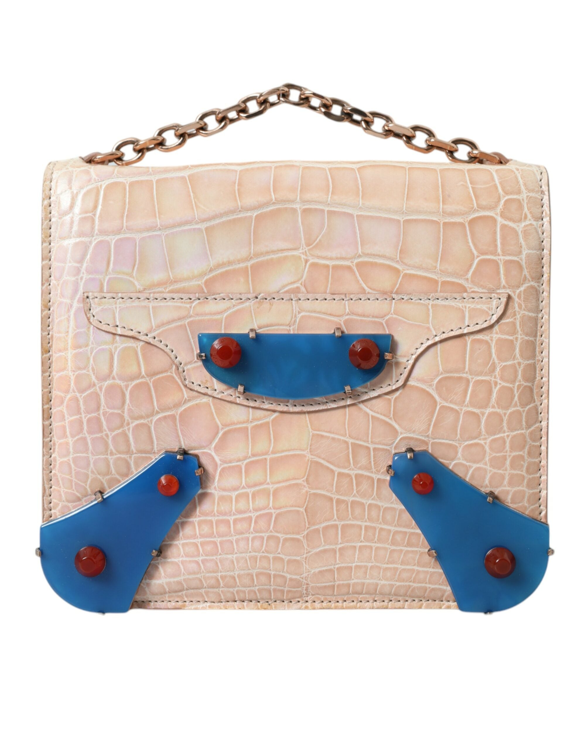 Balenciaga Elegant Mini Chain Clutch For Evening Beige Elegance