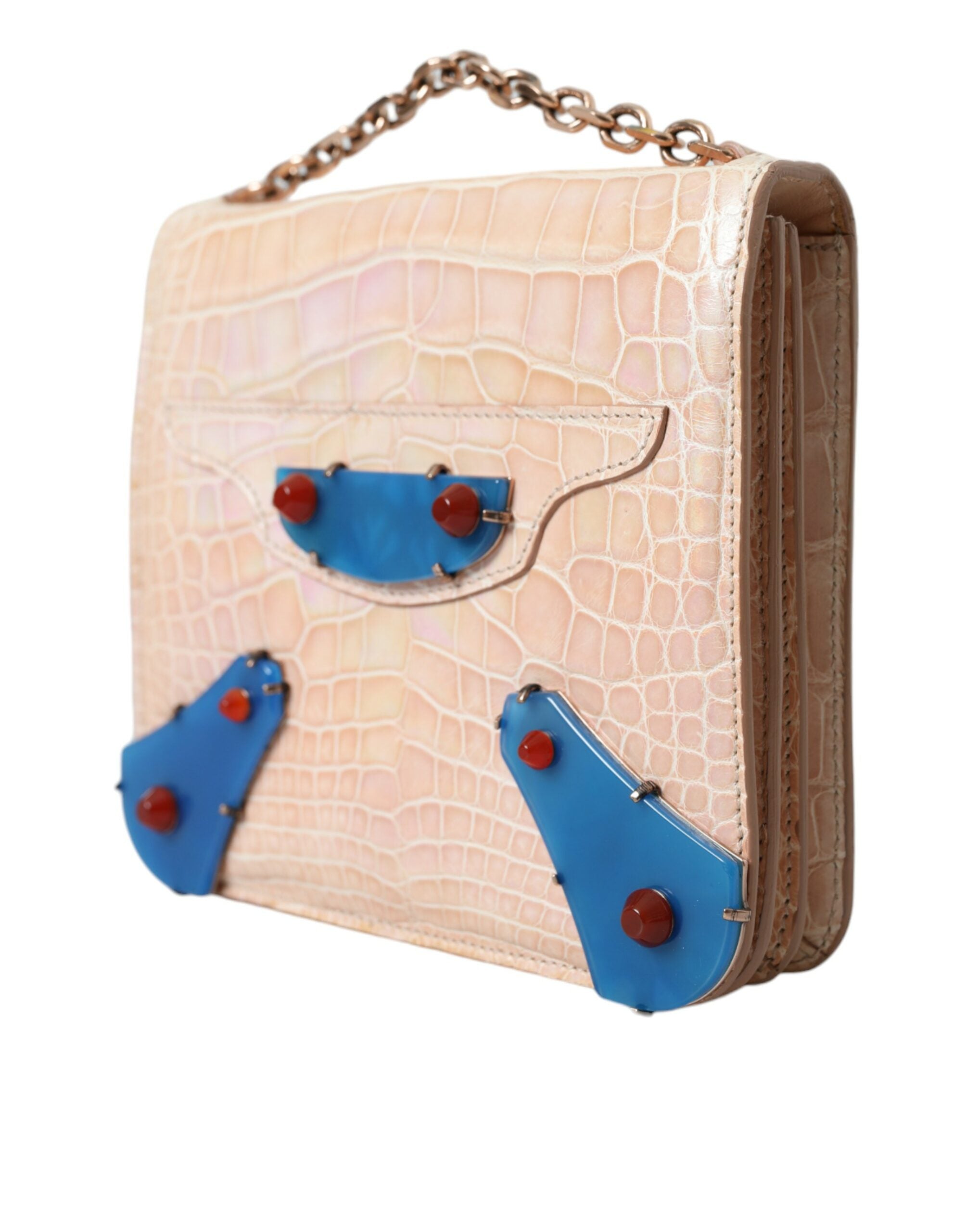 Balenciaga Elegant Mini Chain Clutch For Evening Beige Elegance
