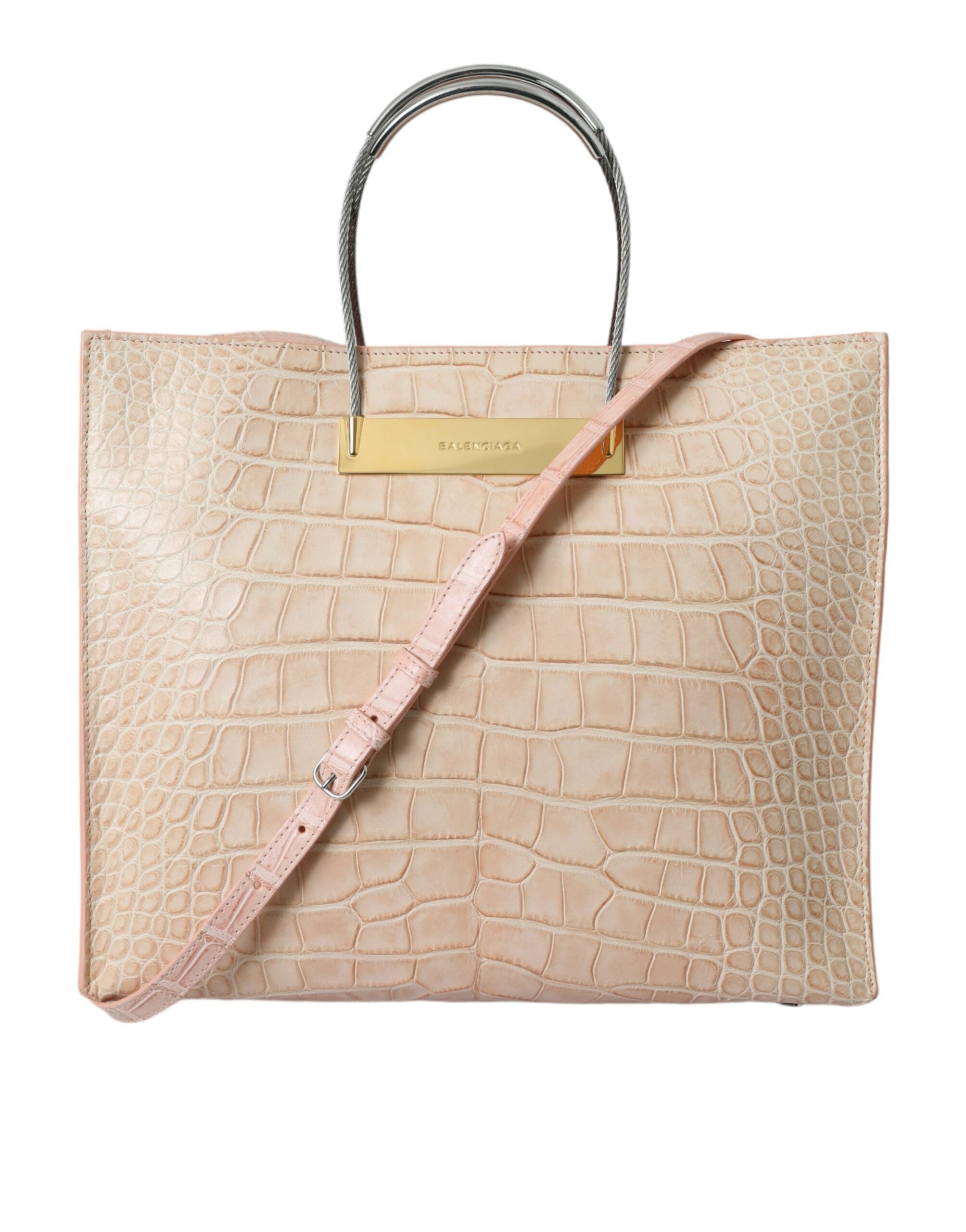 Balenciaga Alligator Leather Chic Tote Pink Bag