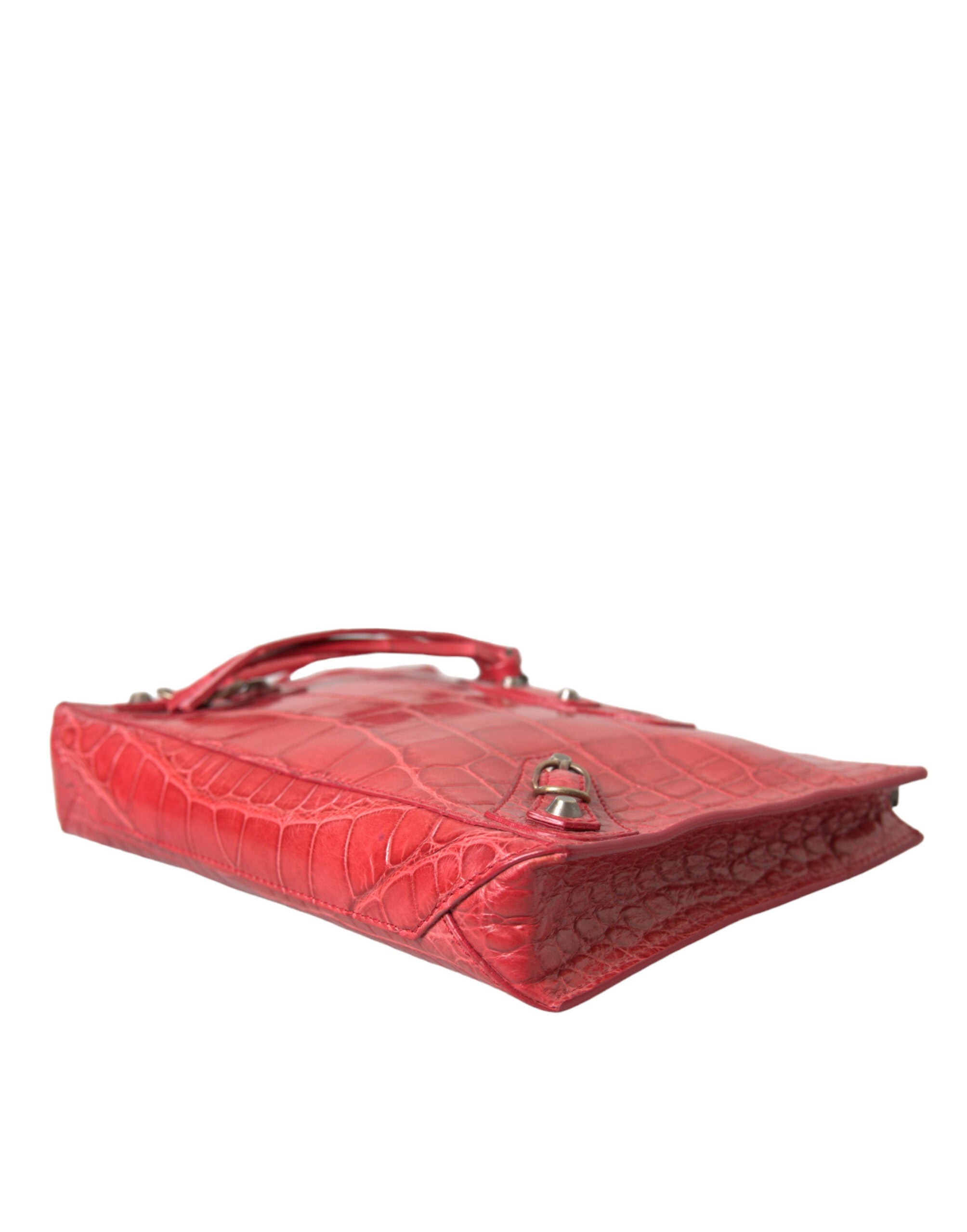 Balenciaga Exotic Alligator Leather Red Clutch