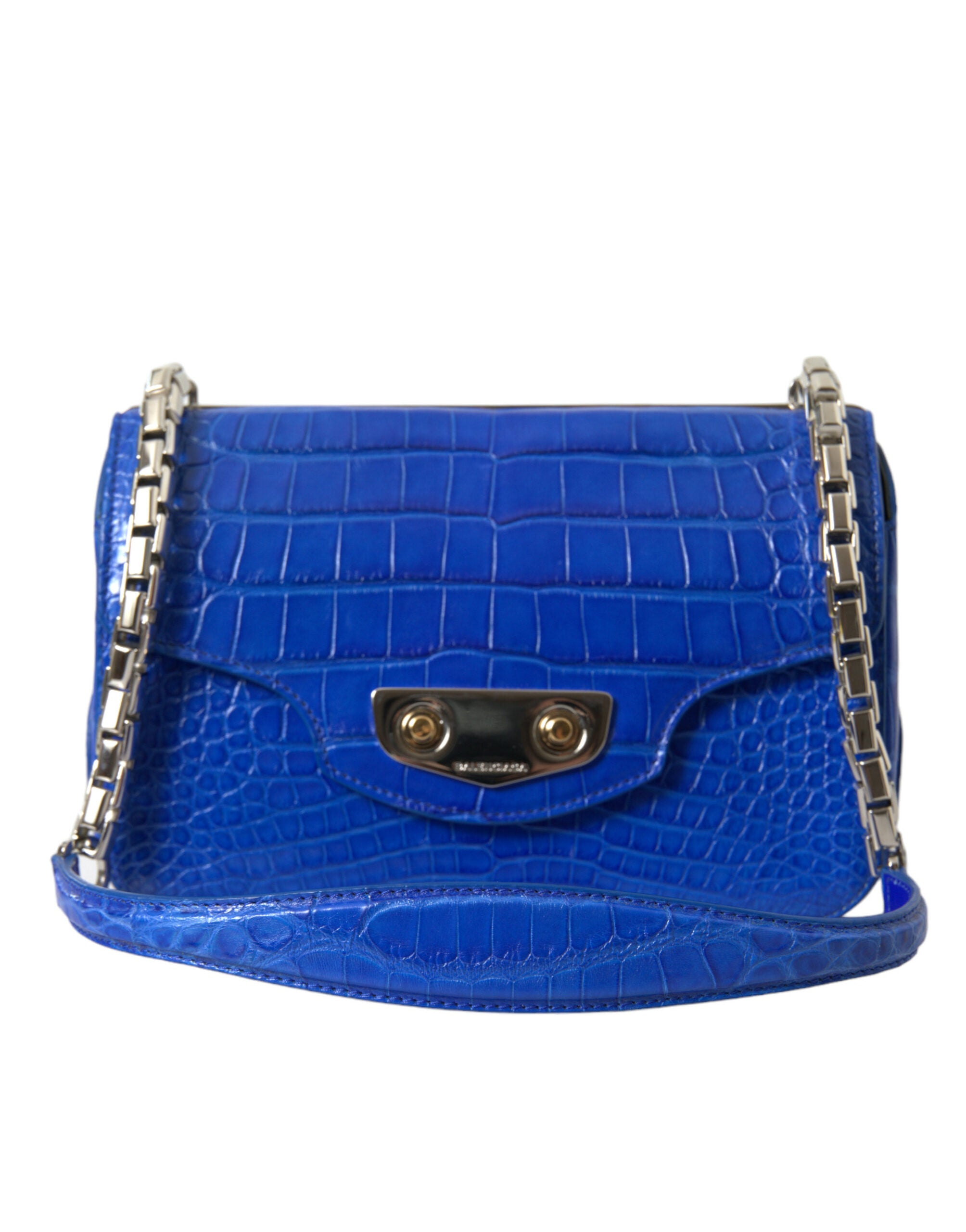 Balenciaga Alligator Skin Mini Shoulder Bag - Blue Elegant