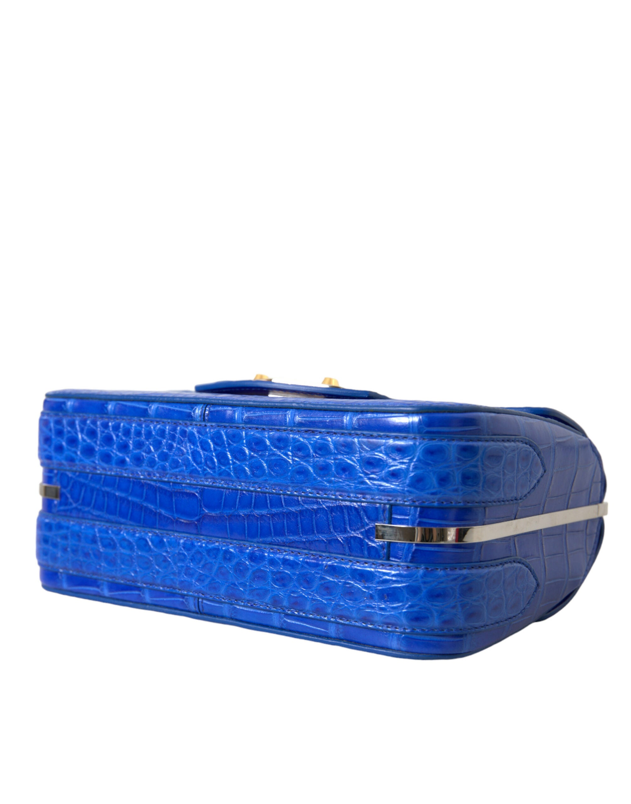 Balenciaga Alligator Skin Mini Shoulder Bag - Blue Elegant