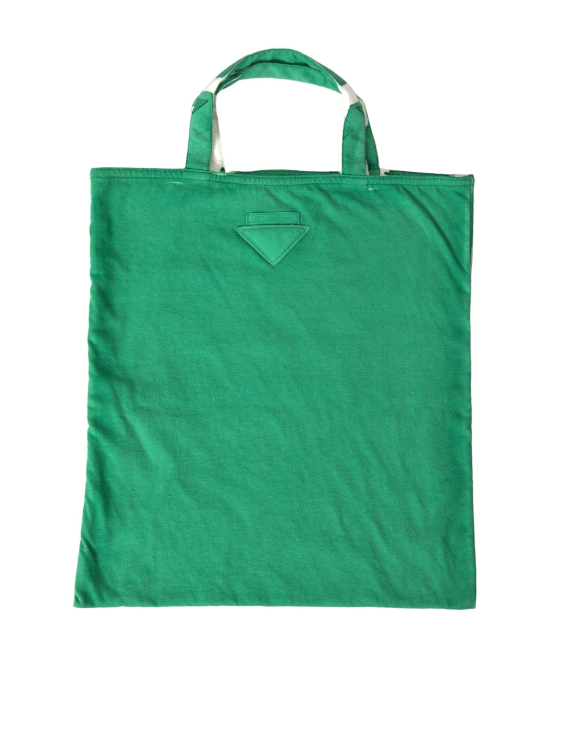 Prada Elegant Fabric Tote Green Bag