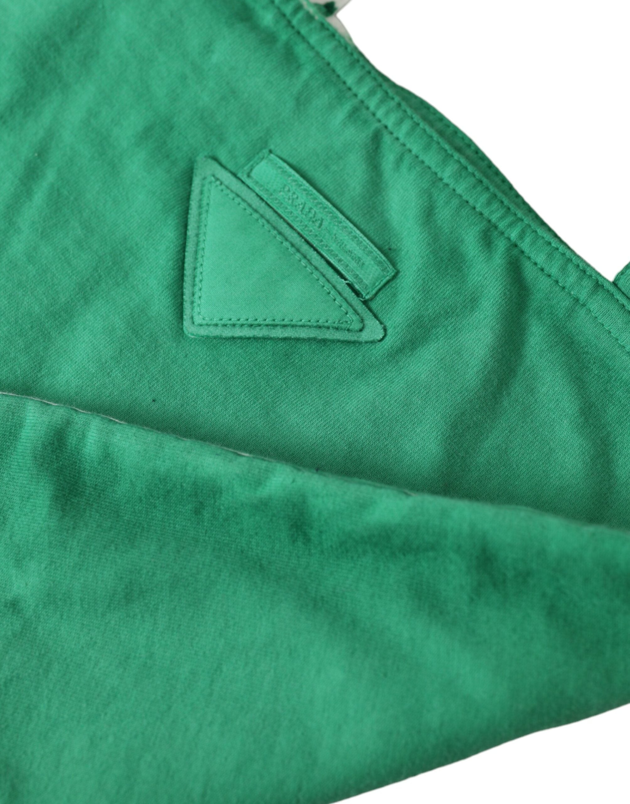Prada Elegant Fabric Tote Green Bag