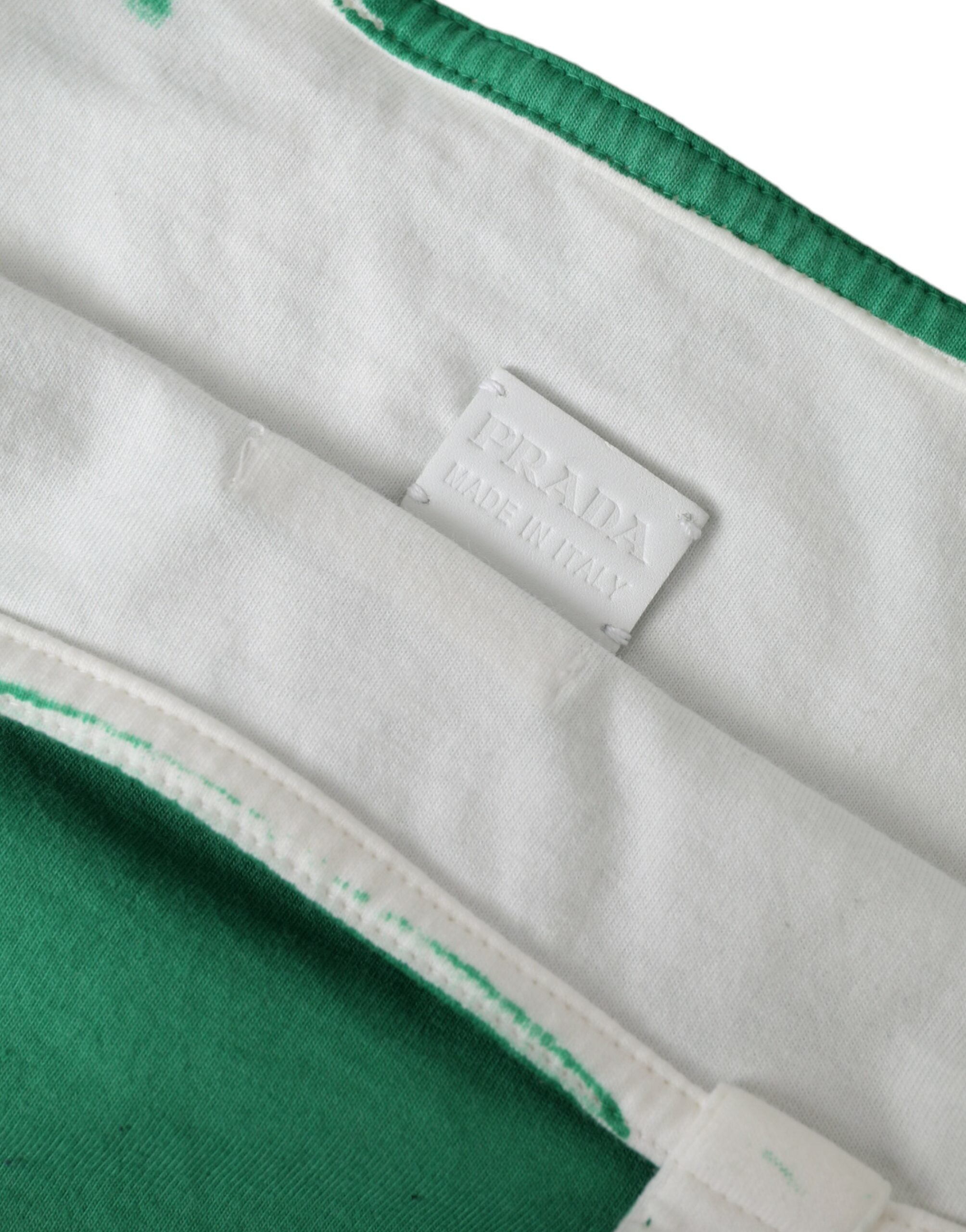 Prada Elegant Fabric Tote Green Bag