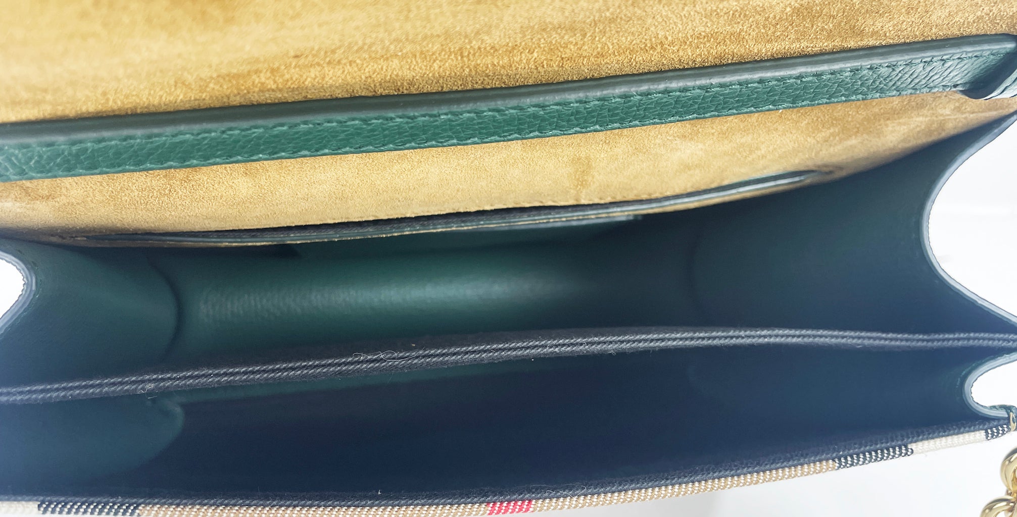 Burberry Macken Small Vintage House Check Leather Crossbody Green Bag
