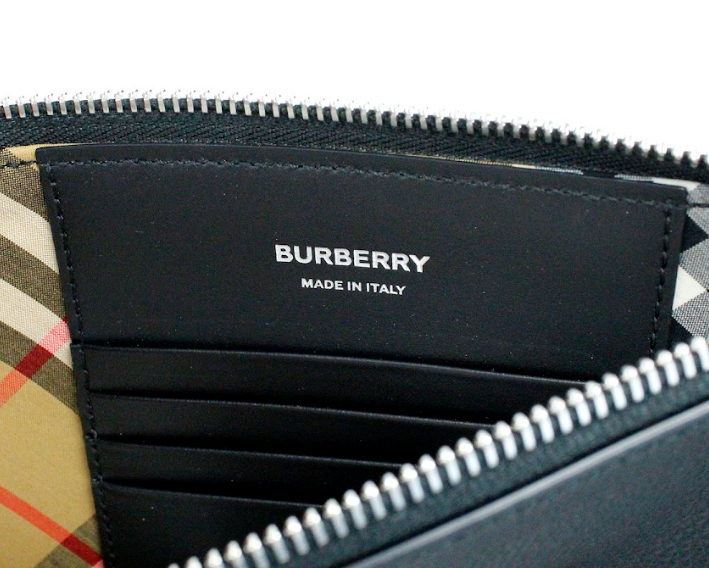 Burberry Peyton Monogram Leather Pouch Crossbody Bag Black Purse