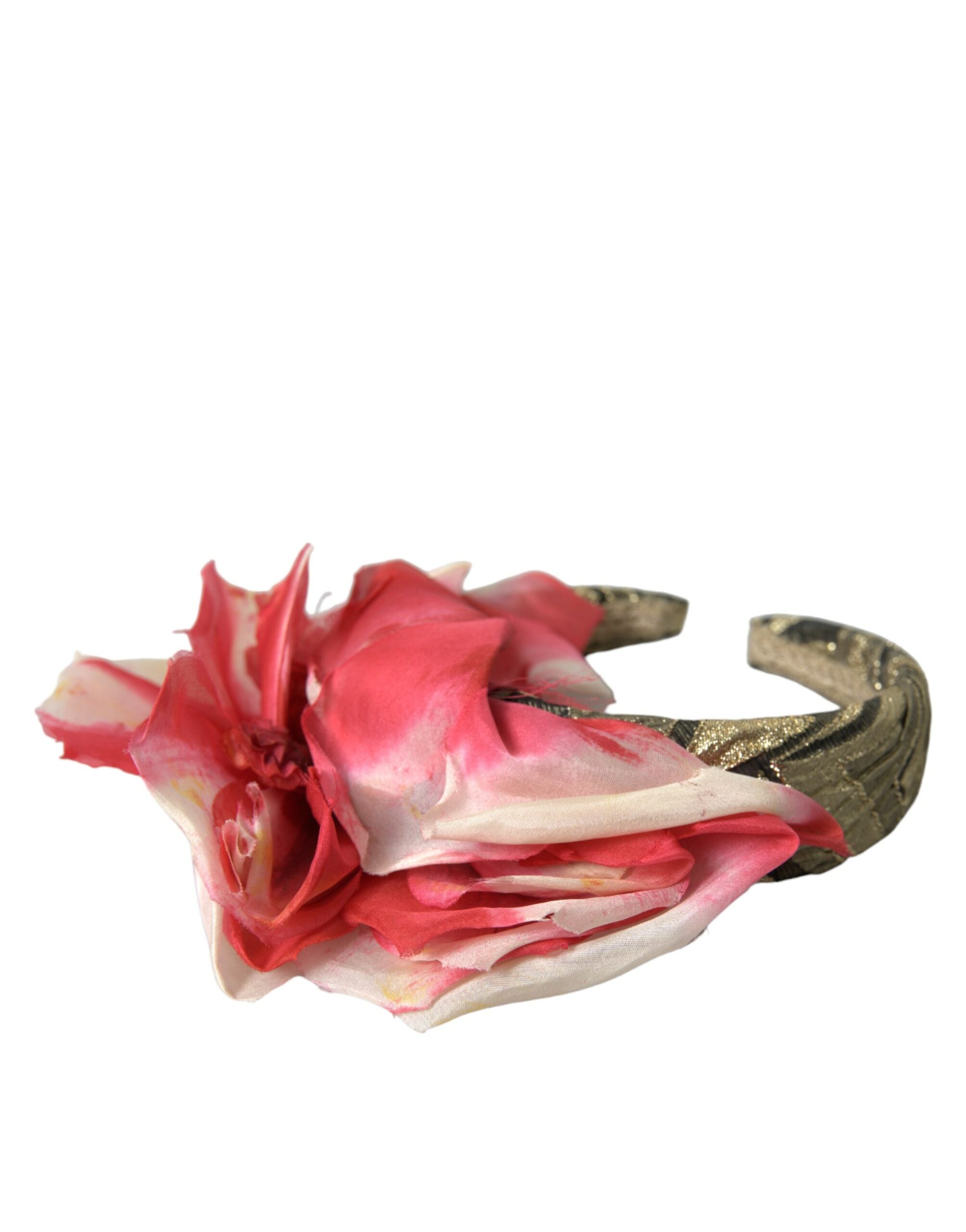 Dolce & Gabbana Floral Applique Silk Women Headband Multicolor Diadem