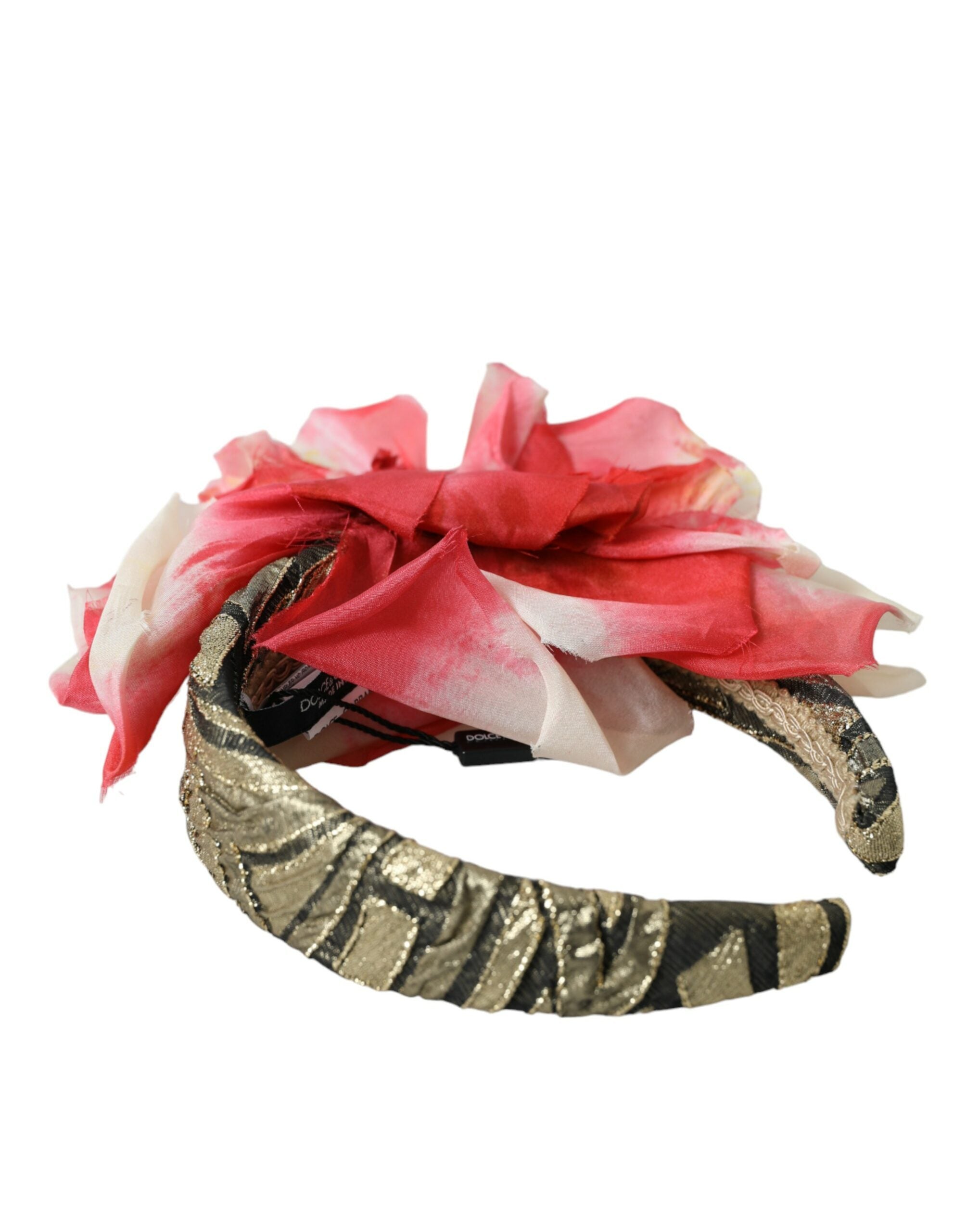 Dolce & Gabbana Floral Applique Silk Women Headband Multicolor Diadem