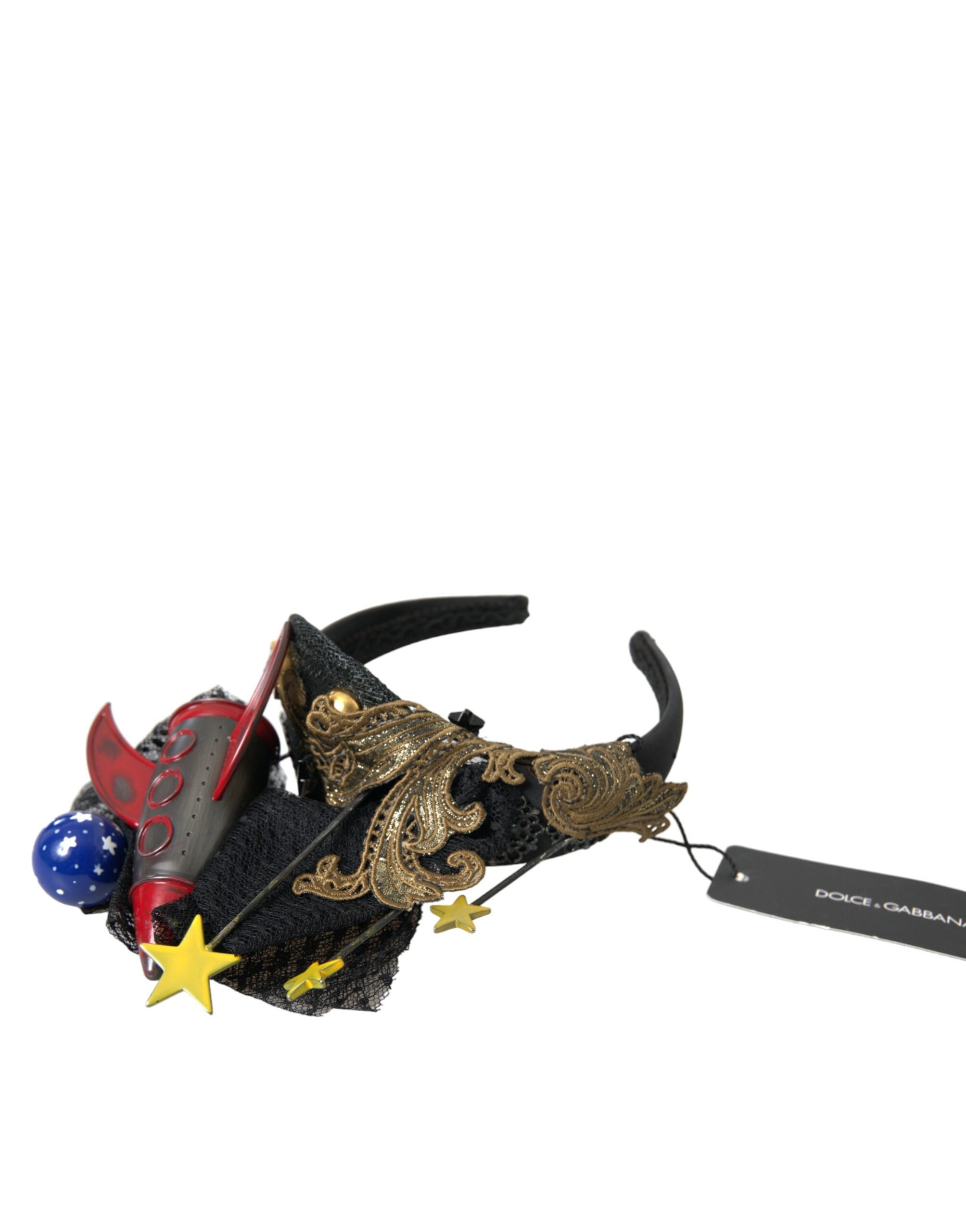 Dolce & Gabbana Missile Rocket Crystal Stars Headband Multicolor Diadem