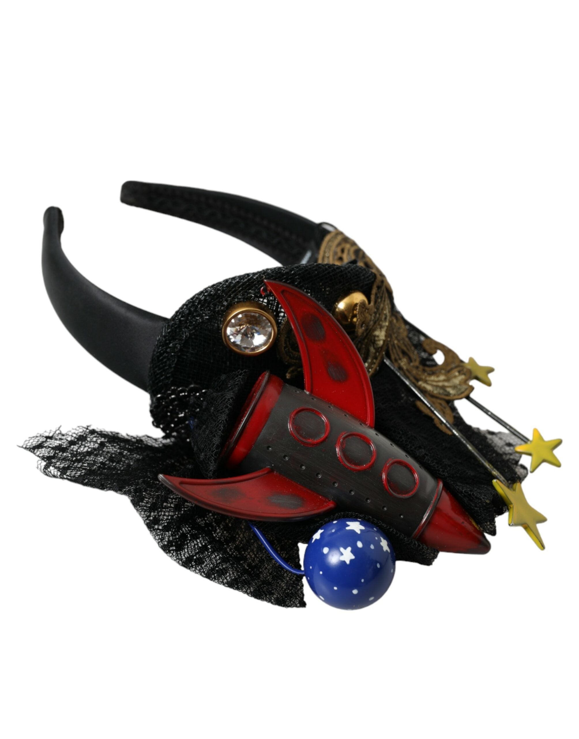 Dolce & Gabbana Missile Rocket Crystal Stars Headband Multicolor Diadem
