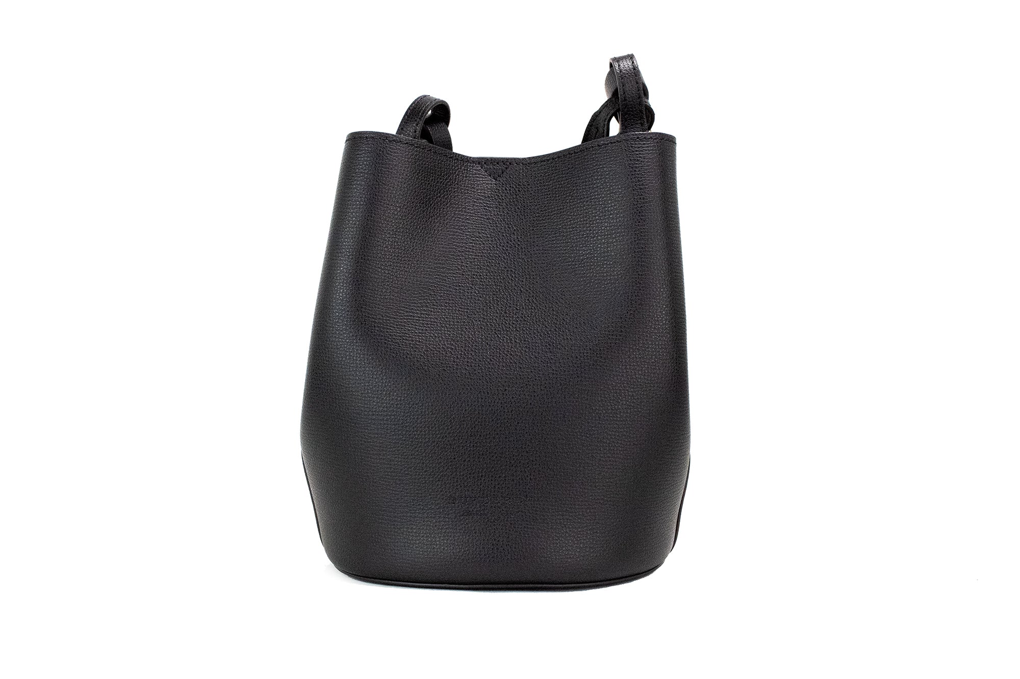 Burberry Lorne Small Haymarket Check Pebble Leather Bucket Handbag Black Purse