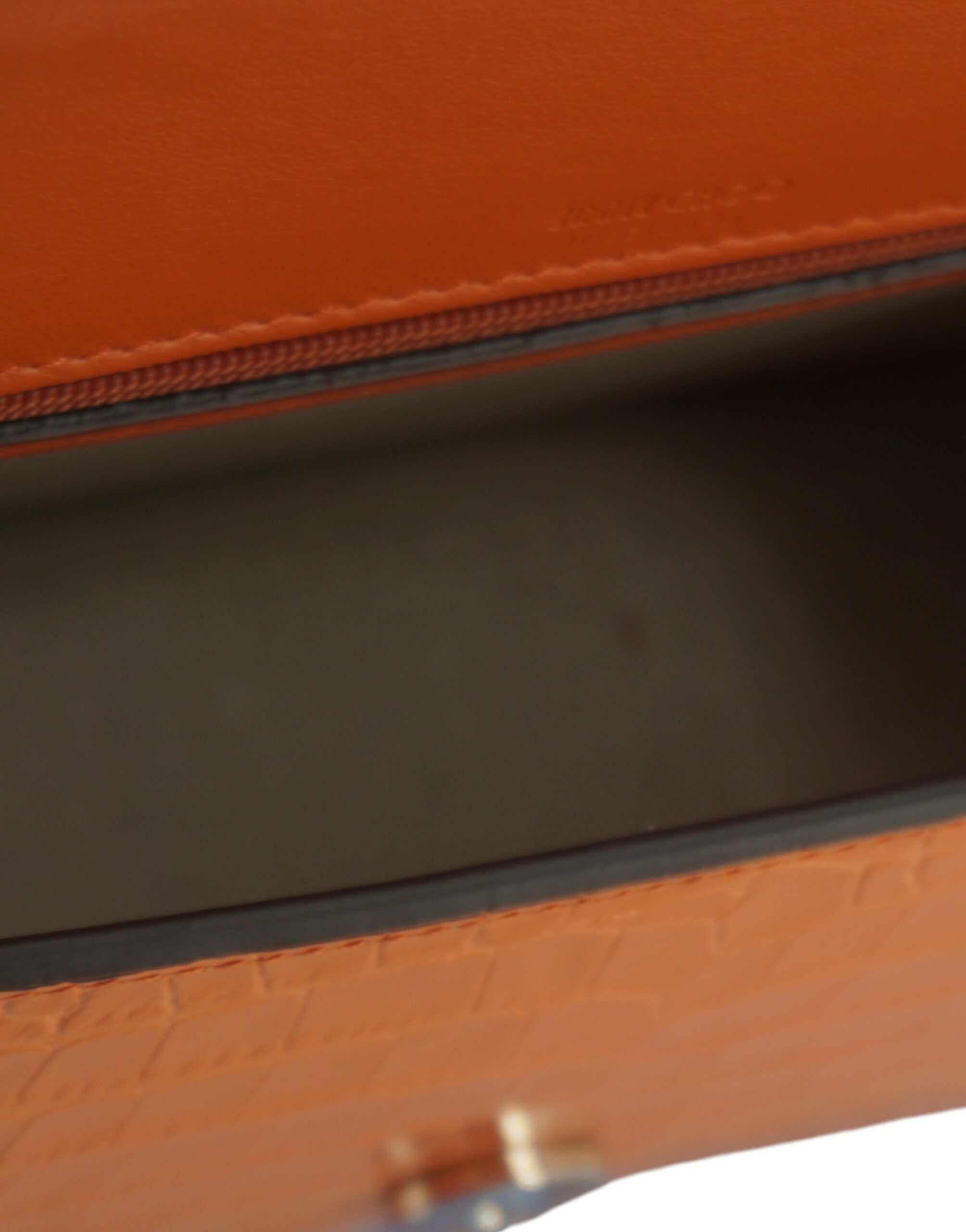 Jimmy Choo Orange Leather Top Handle And Shoulder Bag