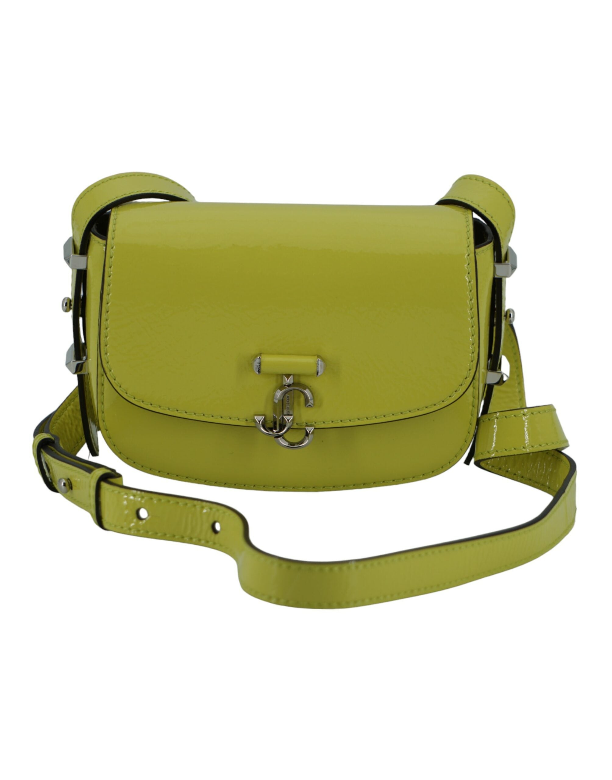 Jimmy Choo Lime Leather Small Shoulder Yellow Bag