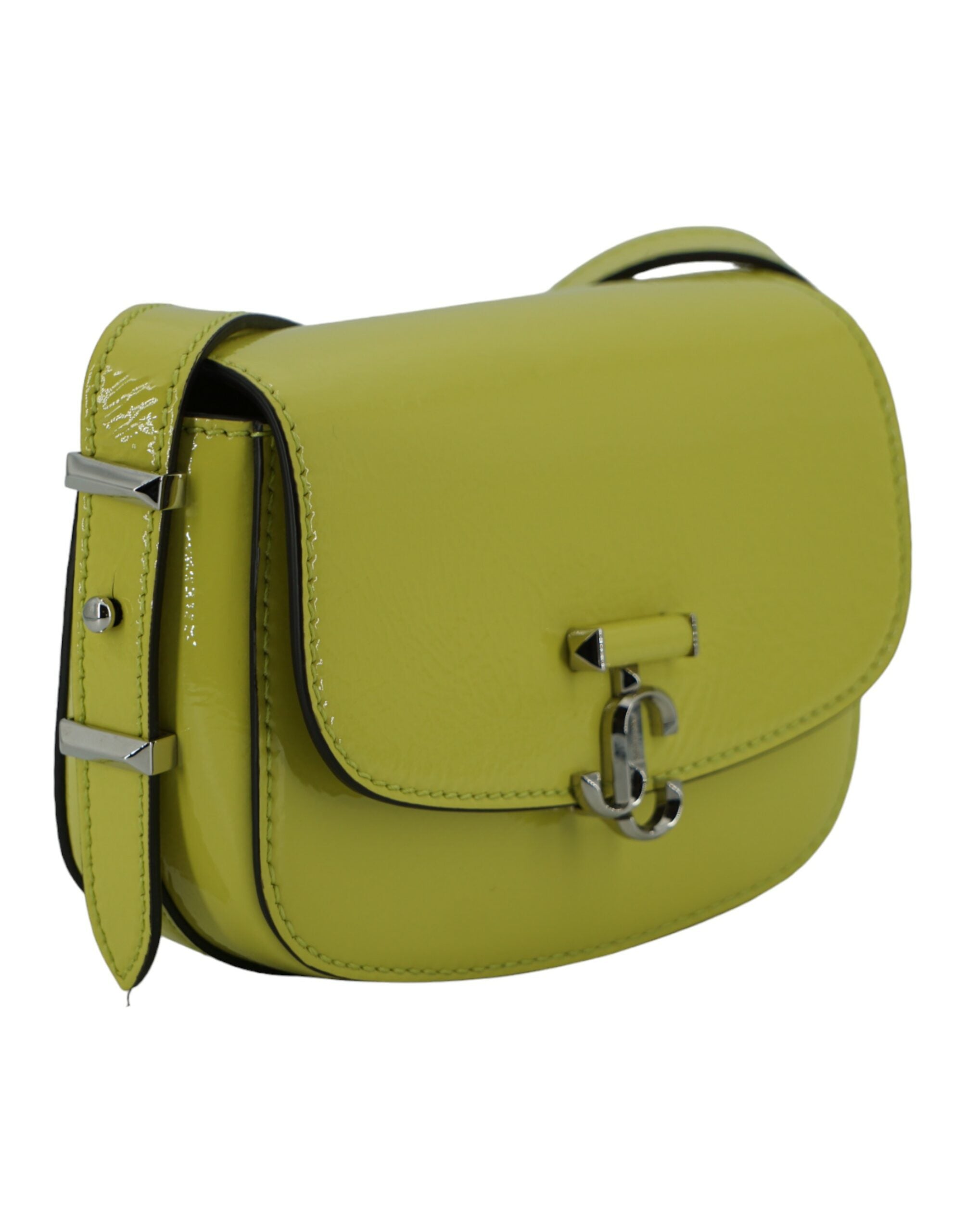 Jimmy Choo Lime Leather Small Shoulder Yellow Bag