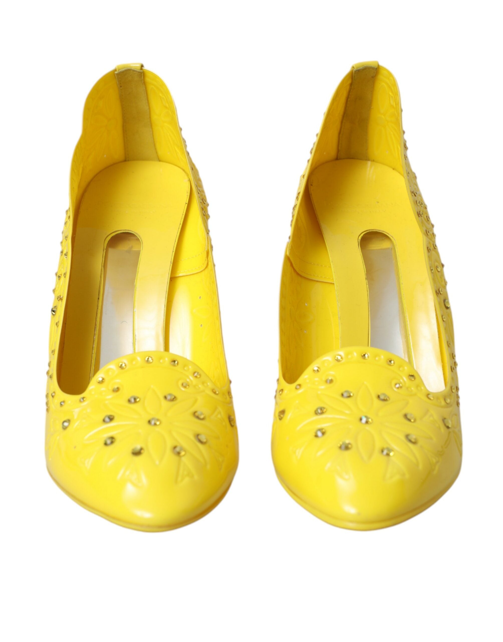 Dolce & Gabbana Yellow Crystal Cinderella Heels Pumps Shoes