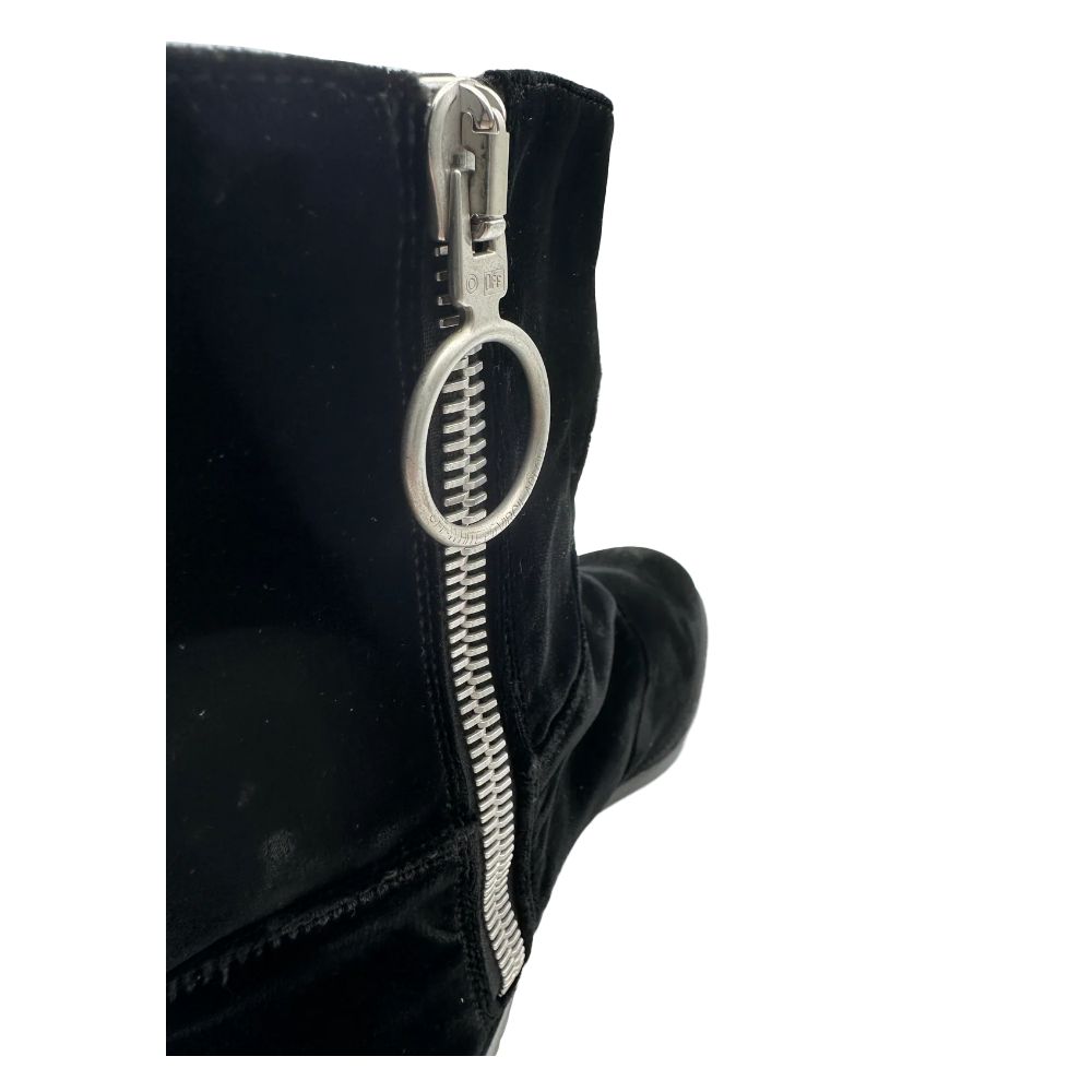 Off- Leather Di Calfskin White Black Boot