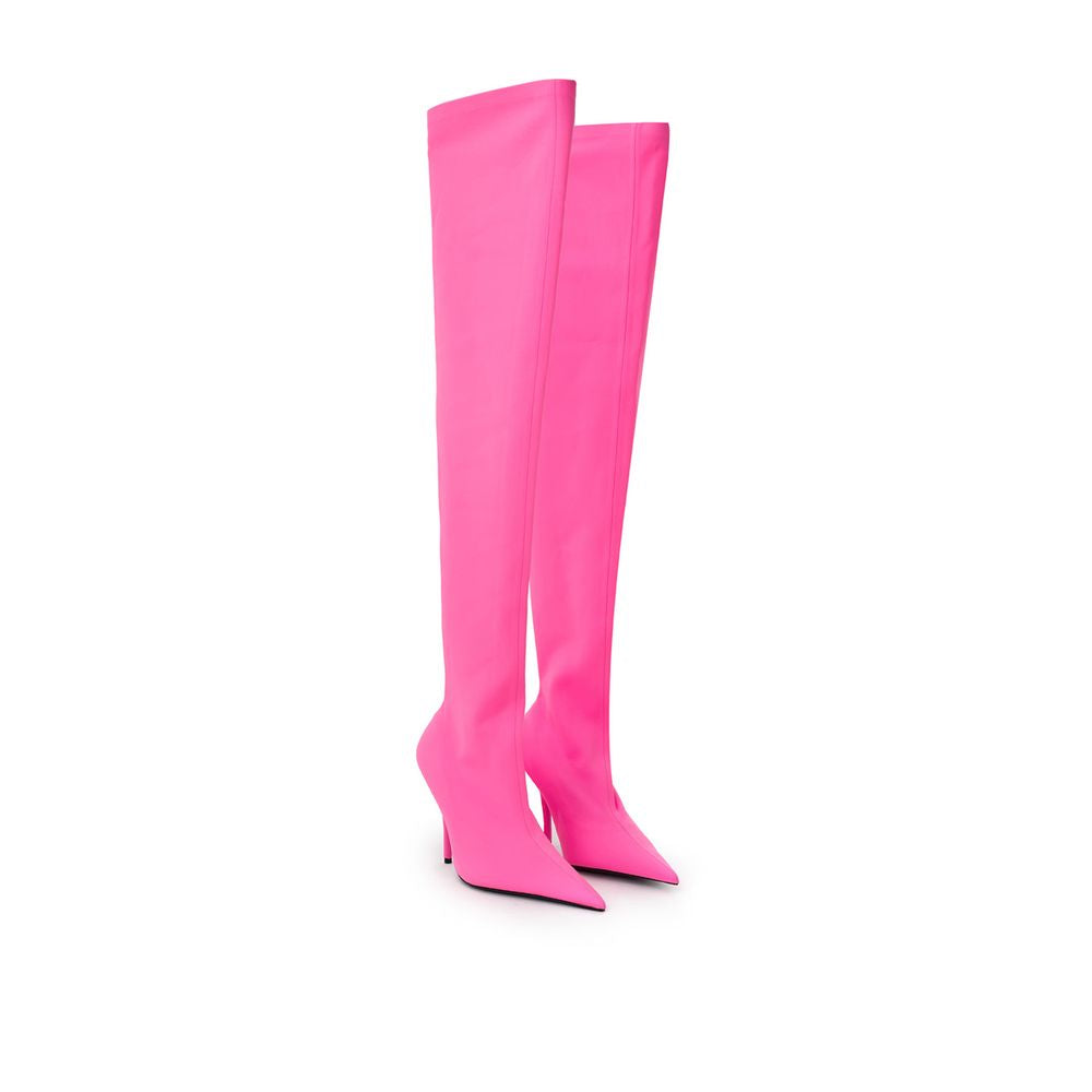Balenciaga Elegant Polyester Ankle Pink Boots