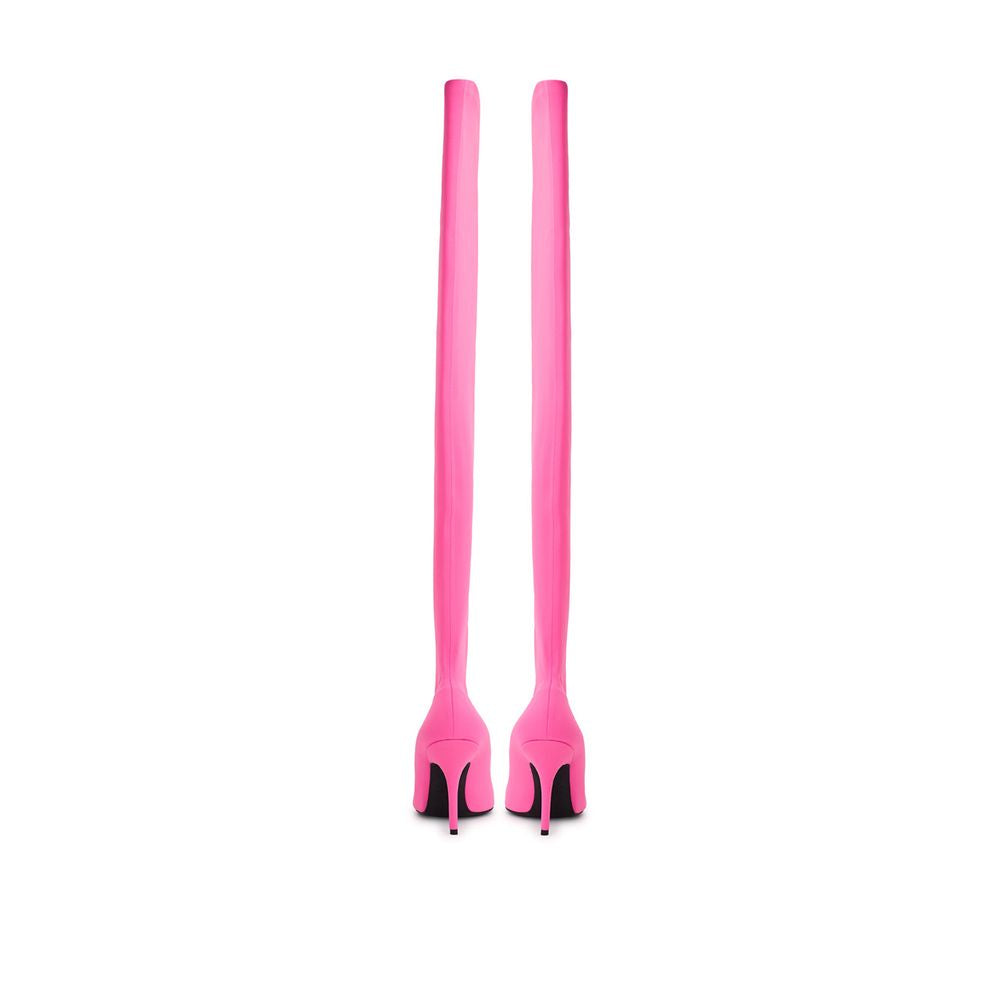 Balenciaga Elegant Polyester Ankle Pink Boots