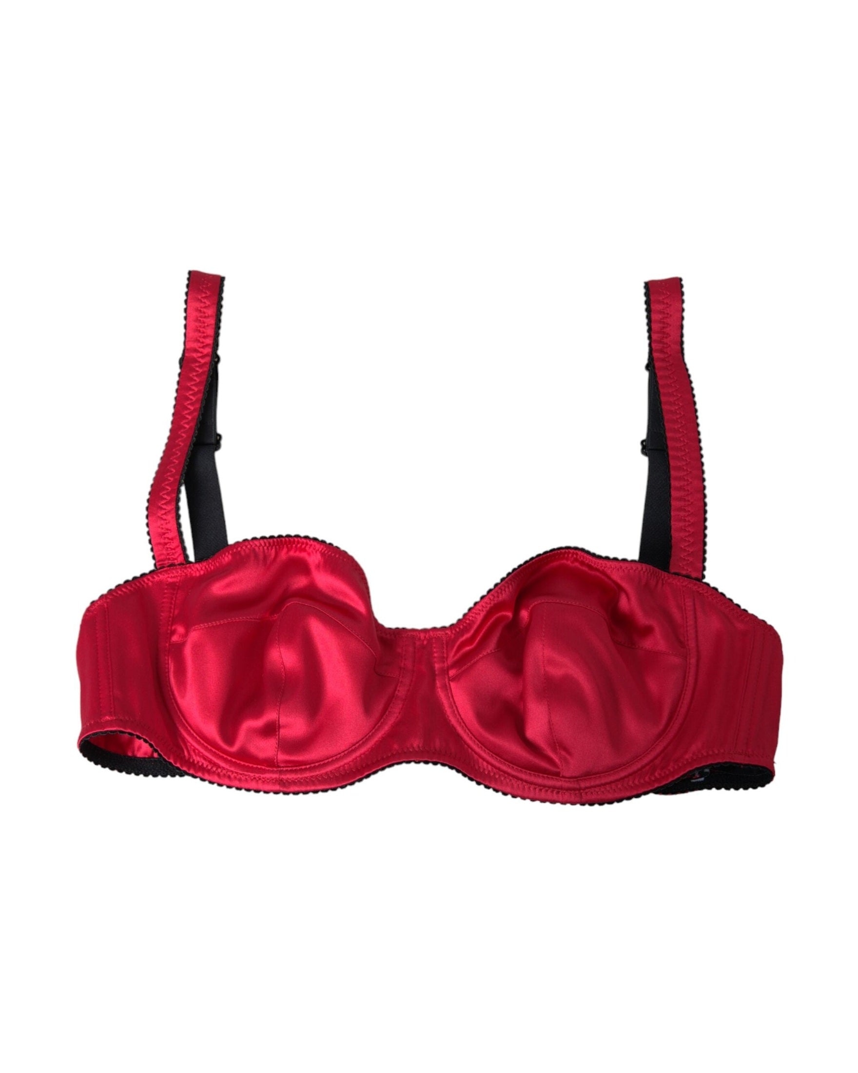 Dolce & Gabbana Bordeaux Silk Stretch Balconcino Bra Underwear Glam Steals