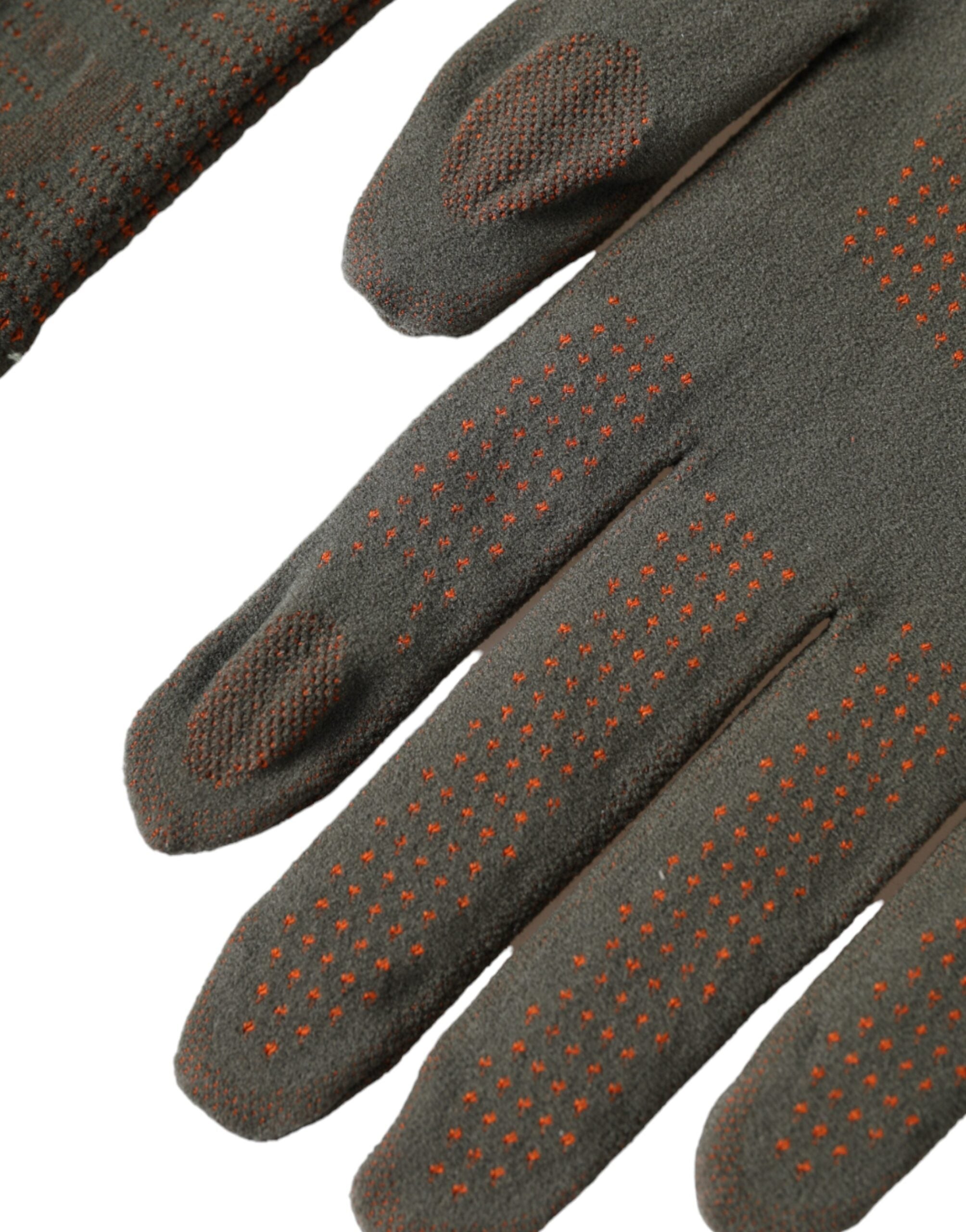 Dolce & Gabbana Cotton Stretch Wrist Length Brown Gloves