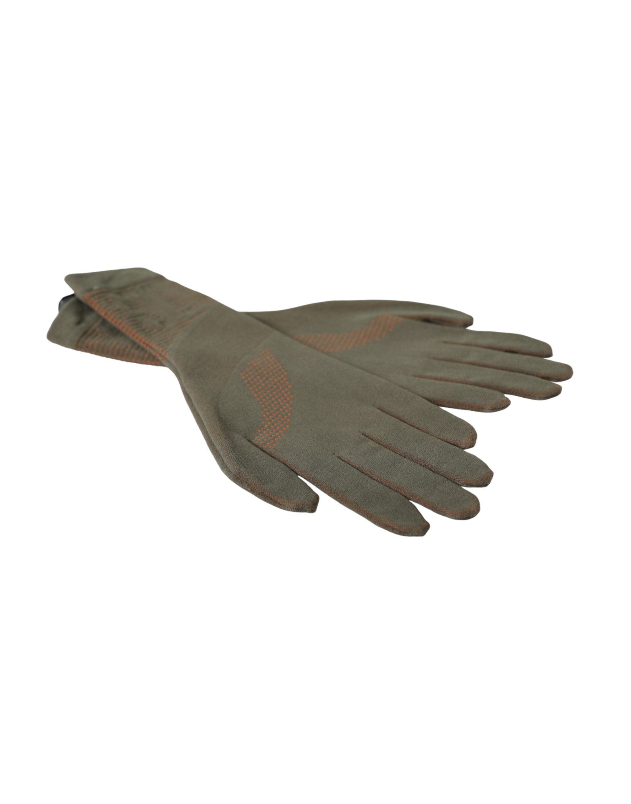 Dolce & Gabbana Cotton Stretch Wrist Length Brown Gloves