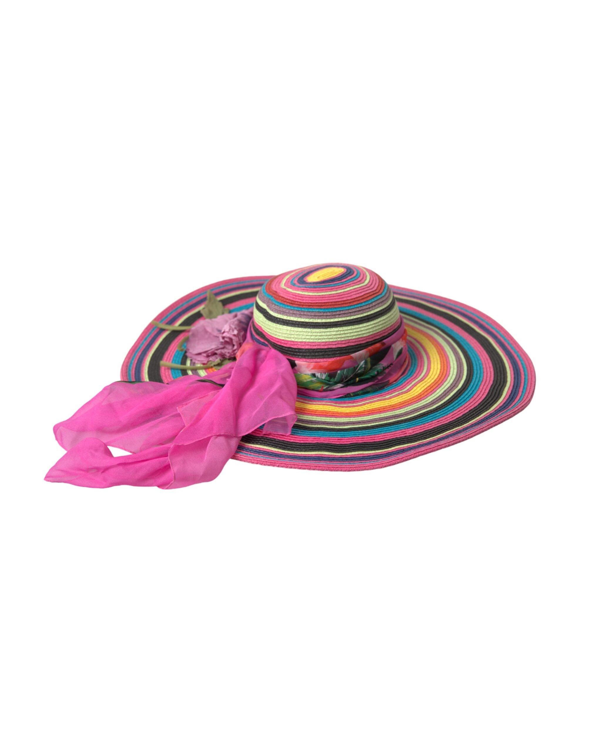 Dolce & Gabbana Fantasy Wide Brim Floppy Multicolor Hat