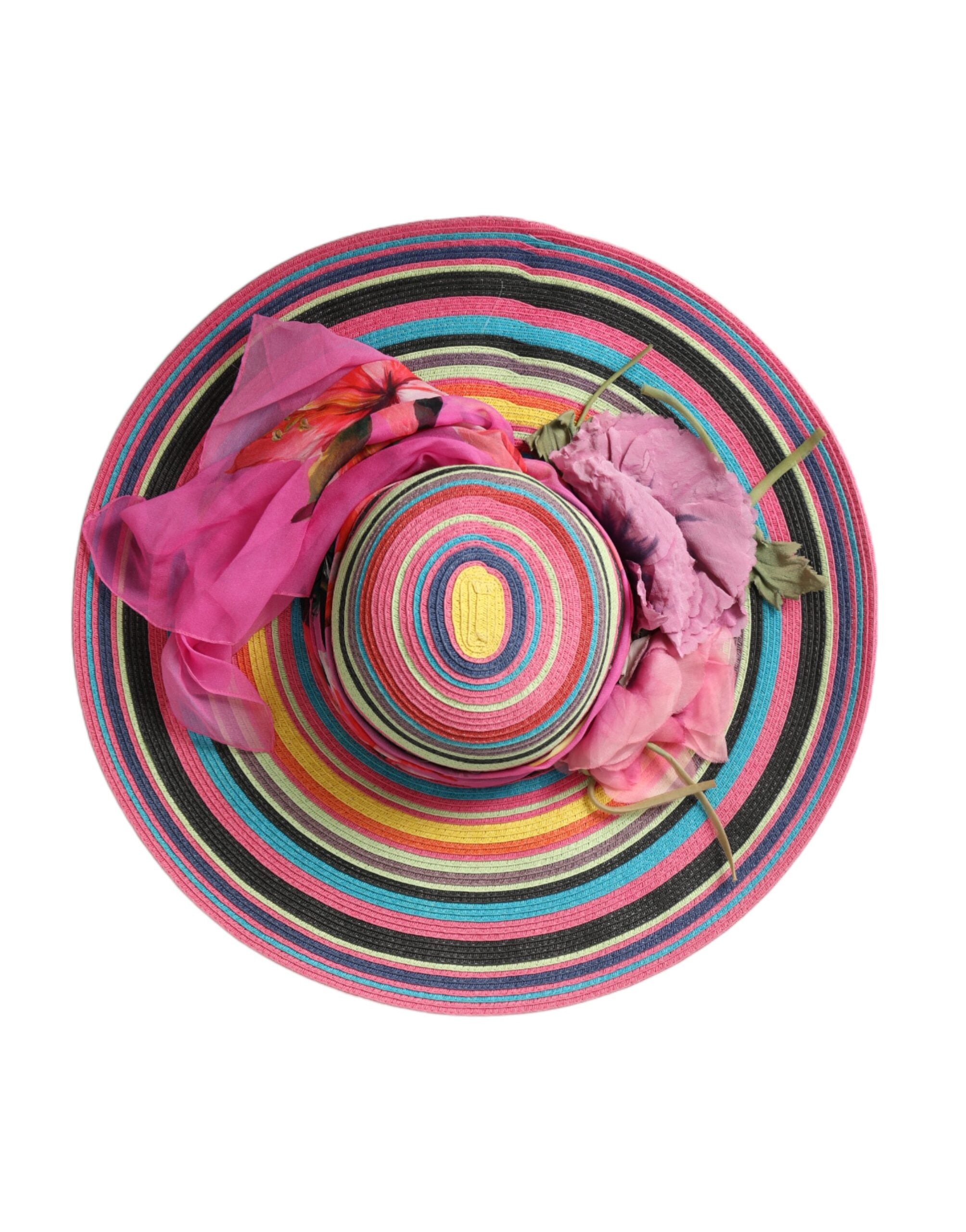 Dolce & Gabbana Fantasy Wide Brim Floppy Multicolor Hat
