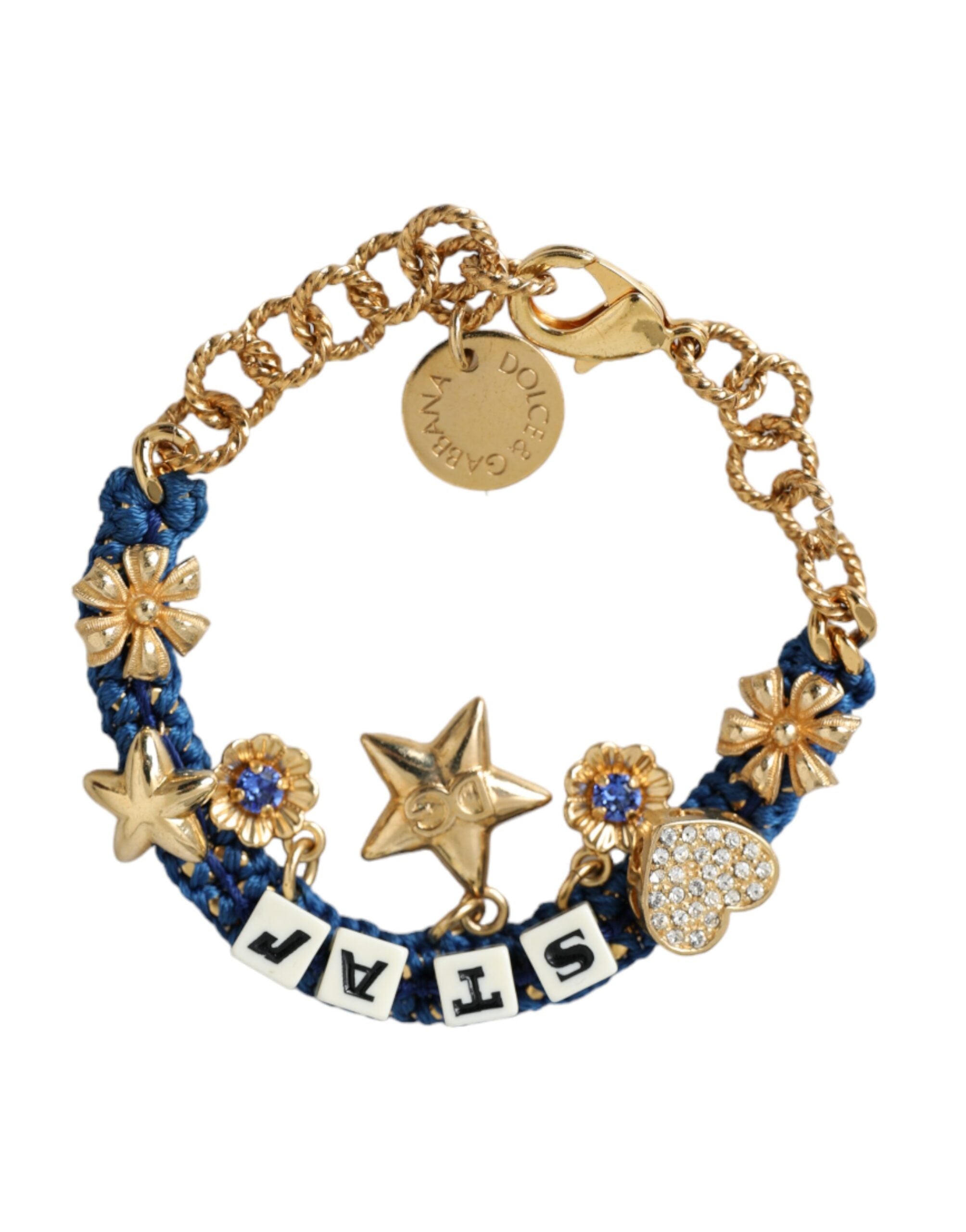 Dolce & Gabbana Tone Brass Chain Star Fashion Gold Bracelet