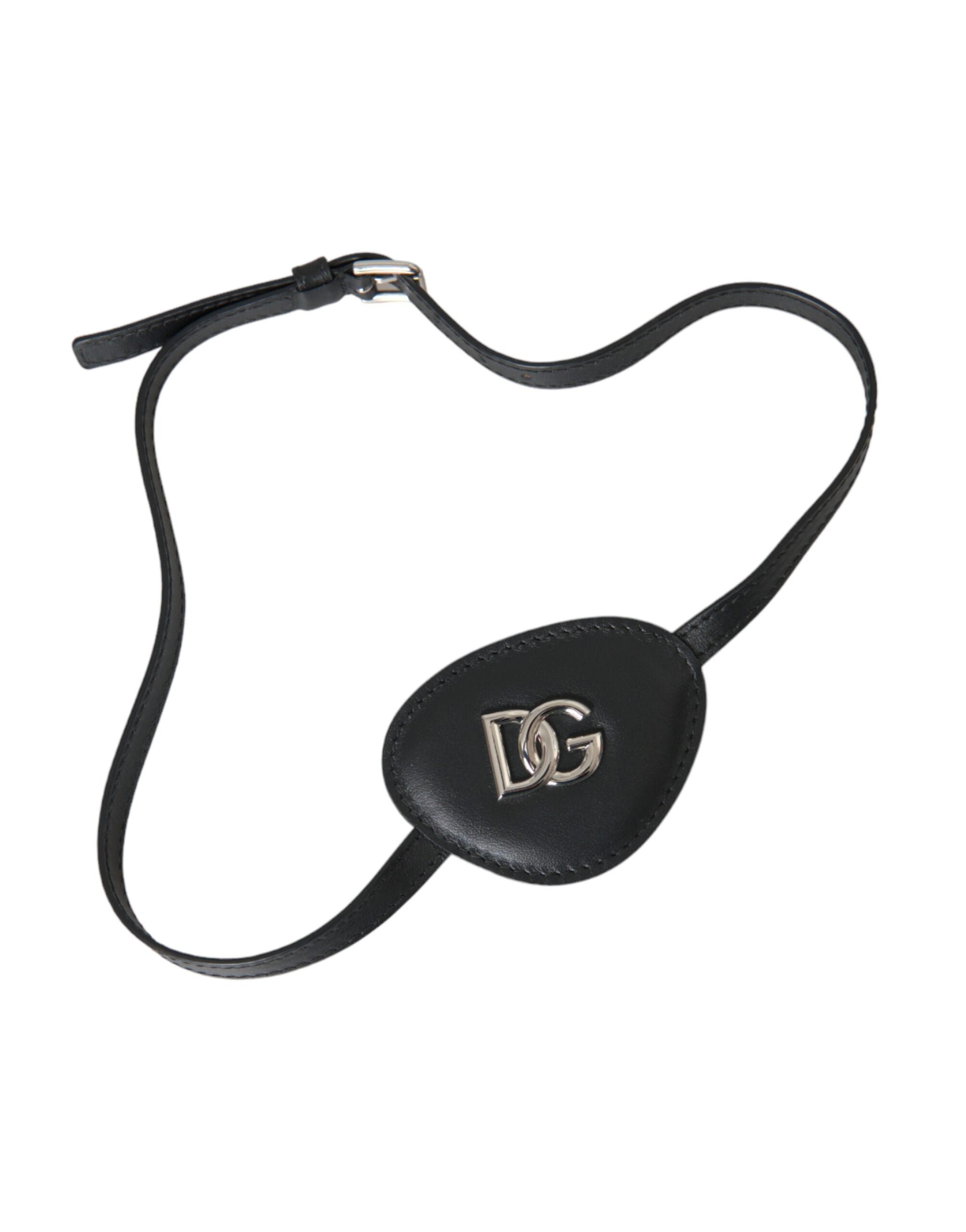 Dolce & Gabbana Calfskin Leather Metal Dg Logo Eye Black Patch